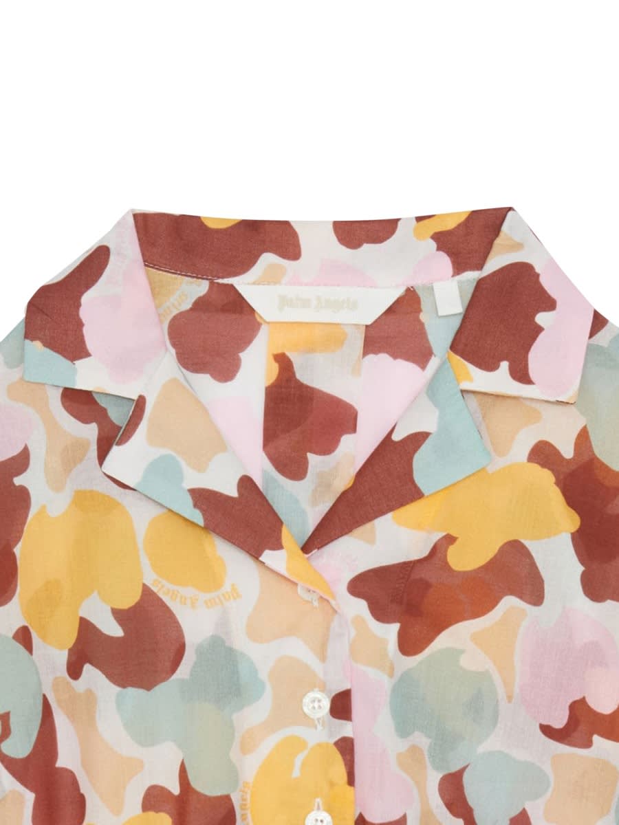 Shop Palm Angels Cropped Shirt Aop Camu In Multicolour