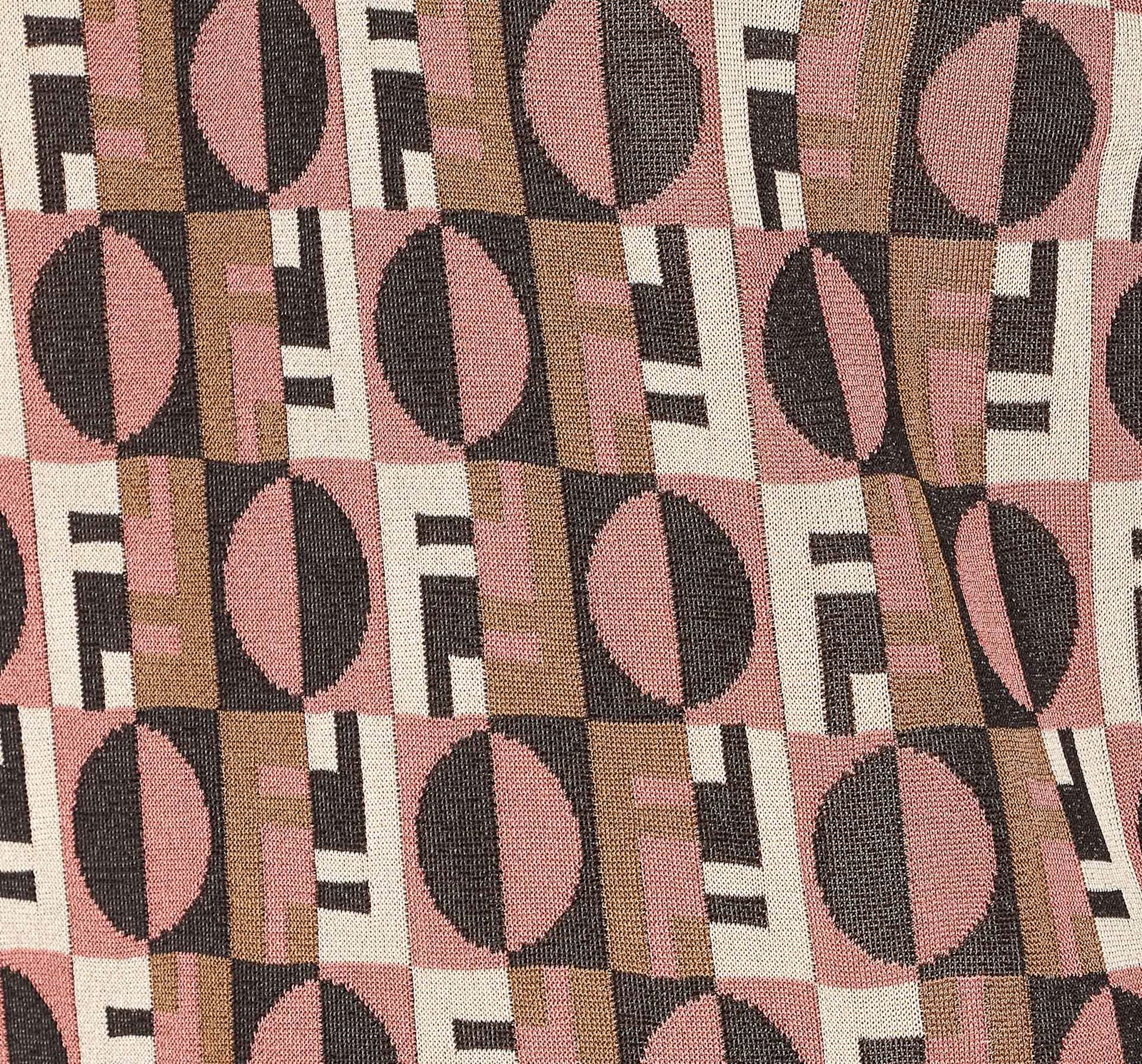 Fendi Three-dimensional Jacquard Sweater With Geometric Pattern In Brown