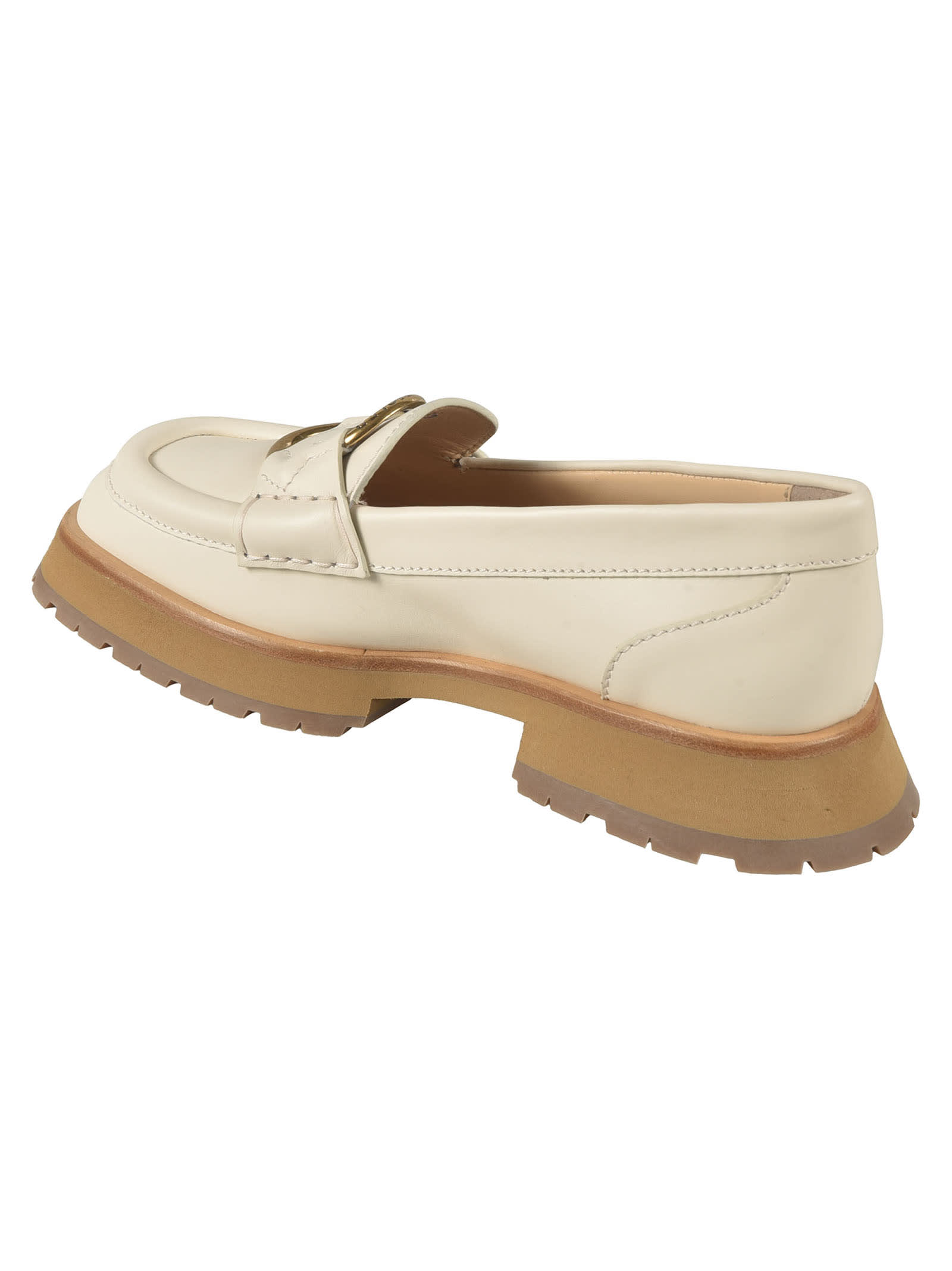 Shop Moncler Bell Loafers In White