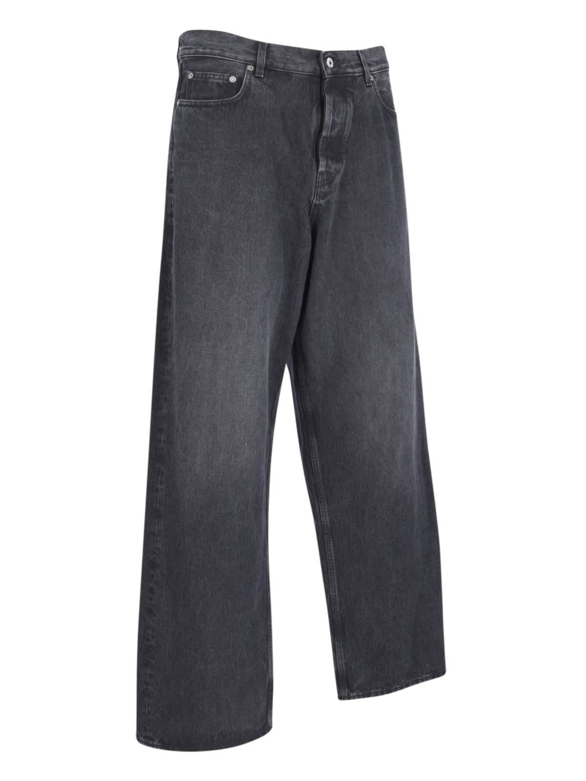 Off-white Logo Patch Wide Leg Jeans In Black
