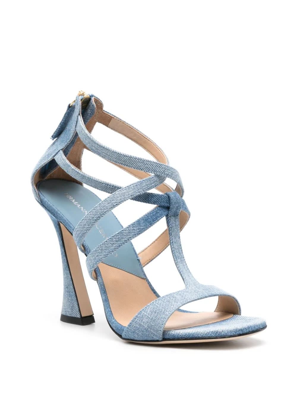 Shop Ermanno Scervino Jeans Sandals In Blue