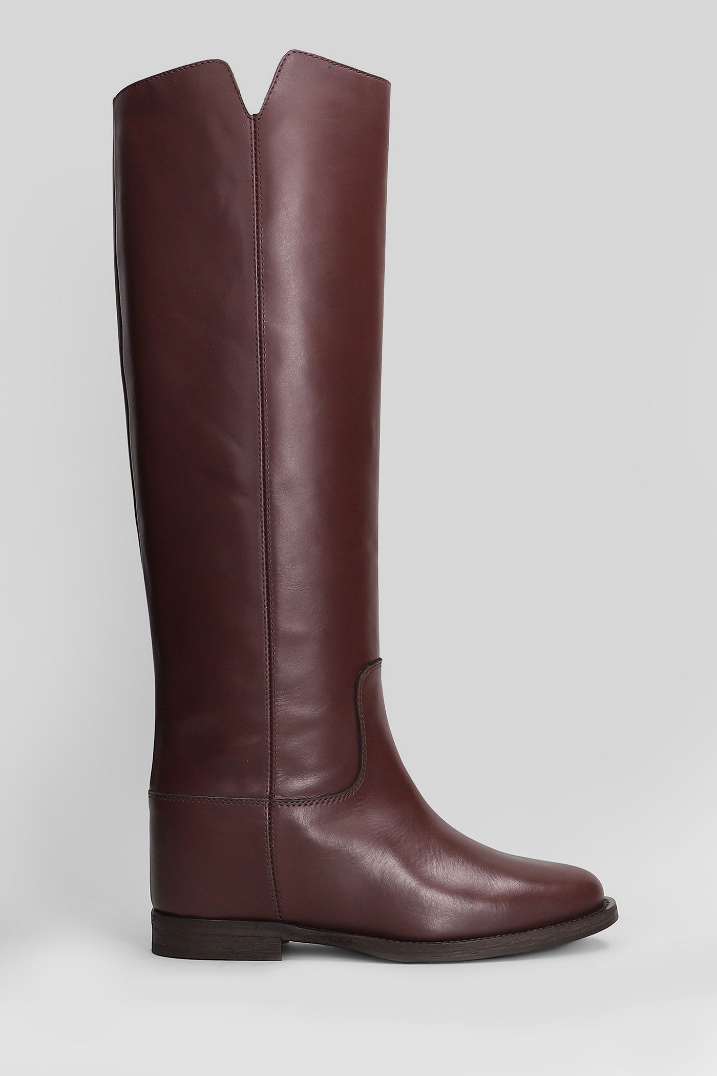 Via Roma 15 Leather Knee-high Boots In Black