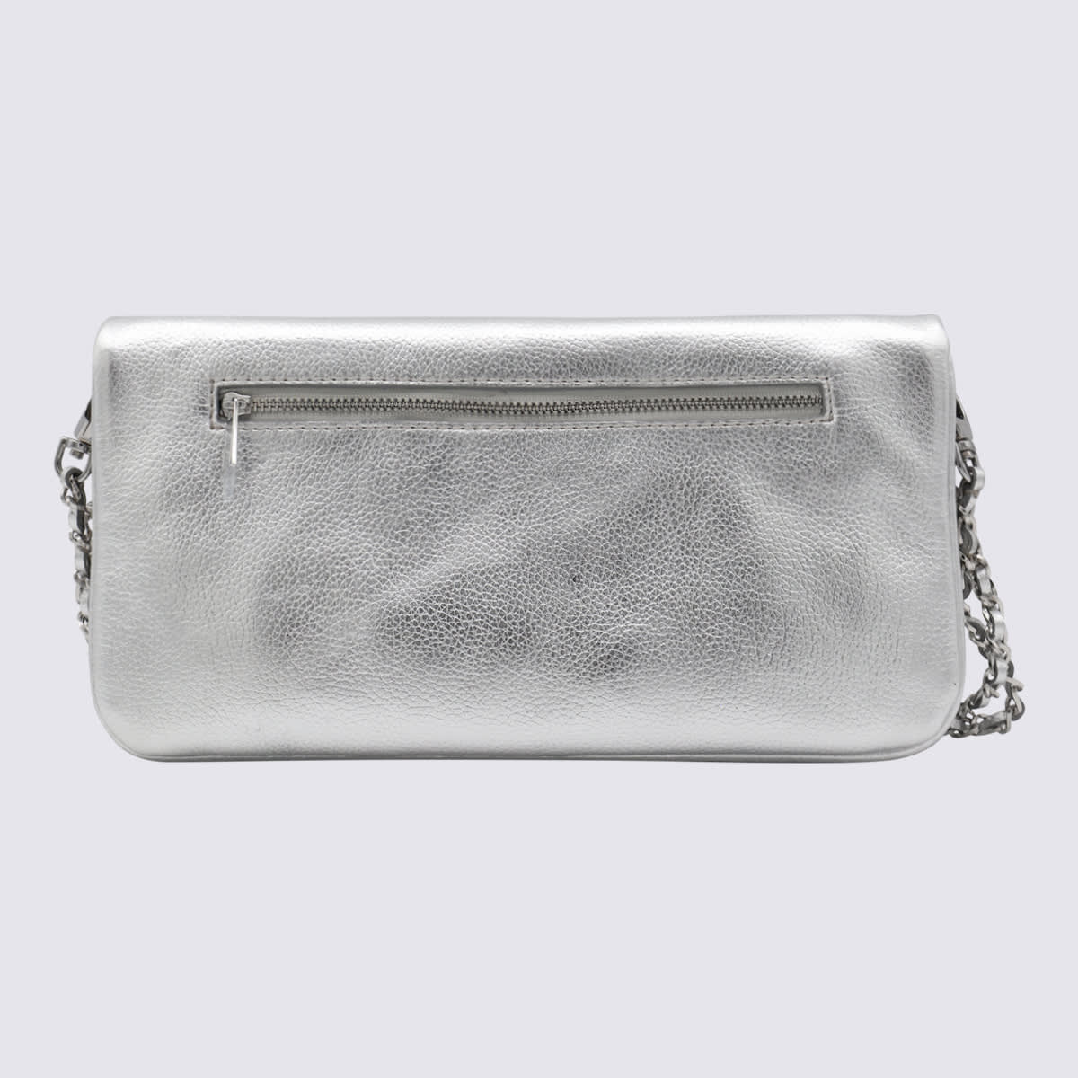 Shop Zadig &amp; Voltaire Silver Leather Rock Wings Metallic Shoulder Bag