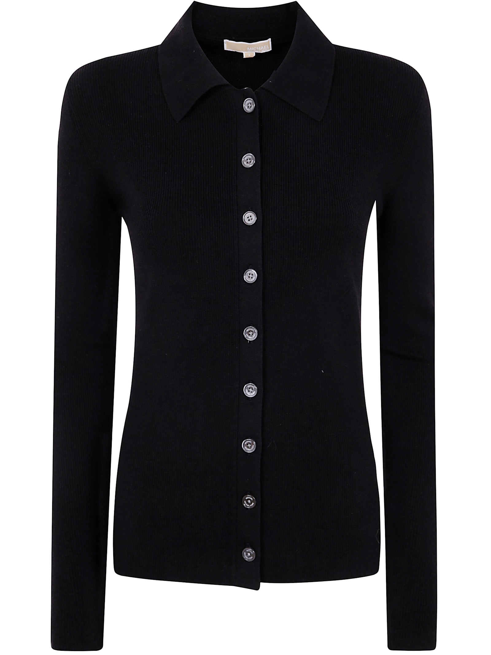 Fitted Ribed Long Sleeves Button Up