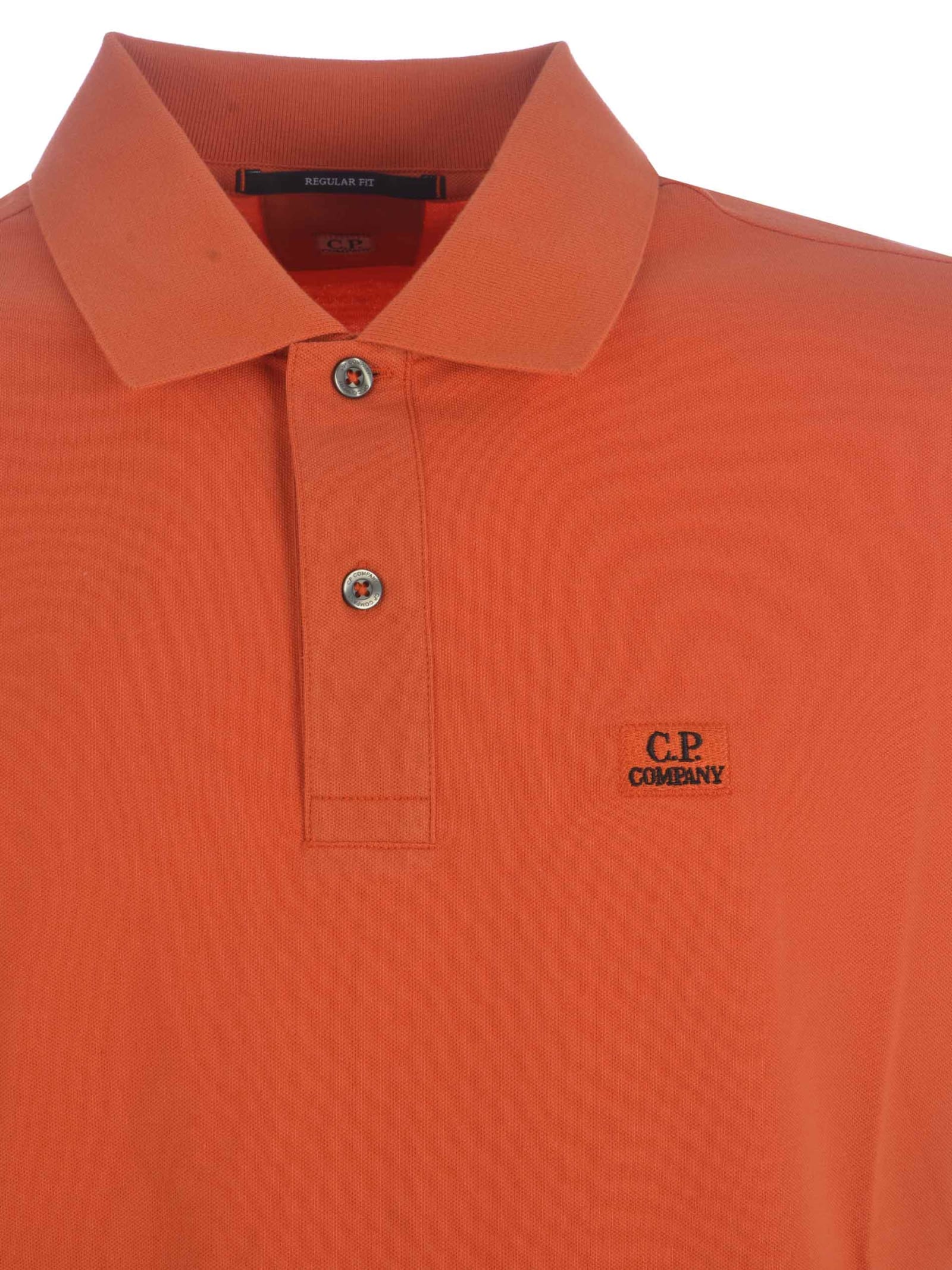 Shop C.p. Company Polo Shirt  In Cotton Piqué In Arancione