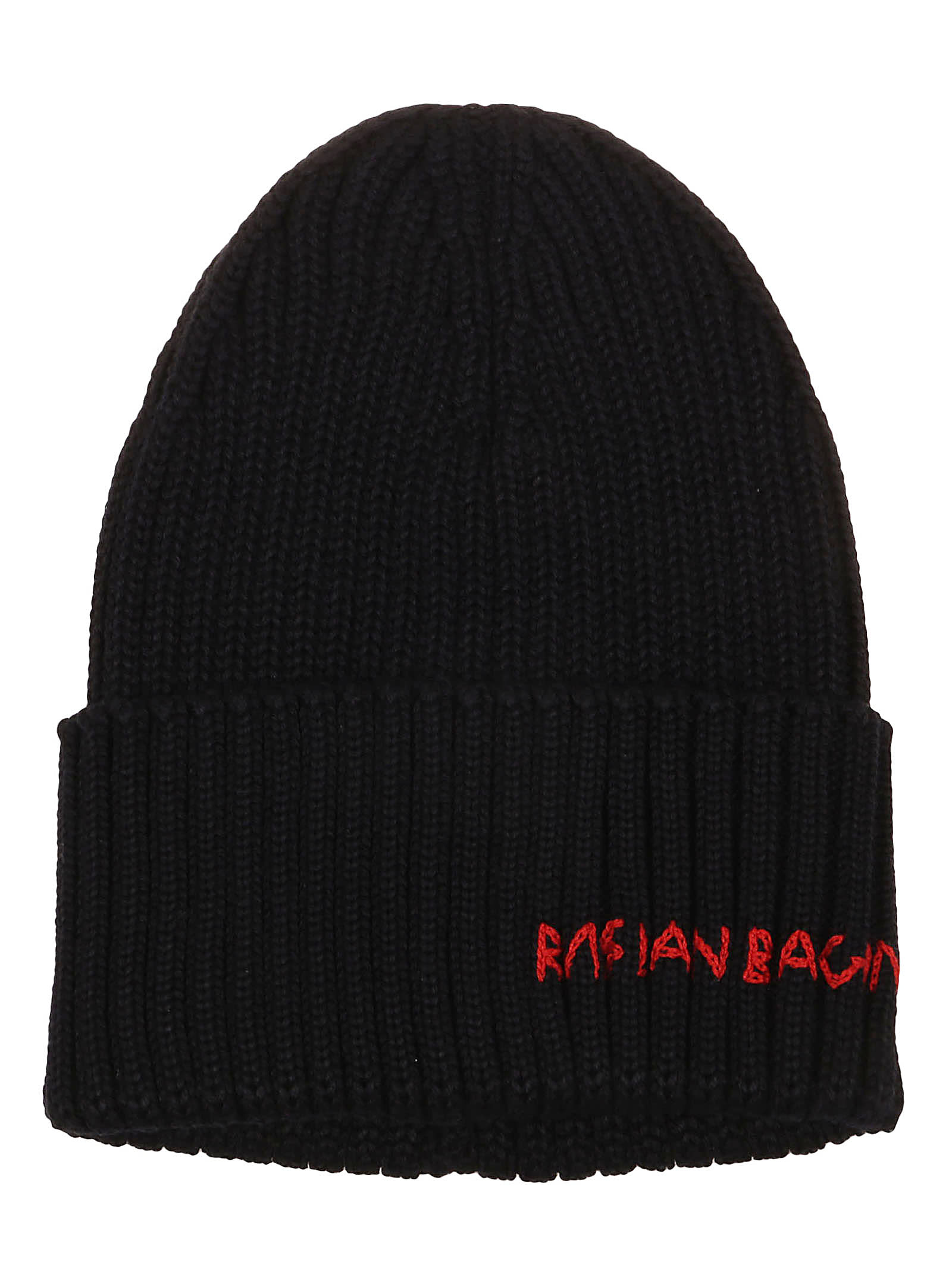Ruslan Baginskiy Embroidered-logo Knitted Beanie In Blk Black
