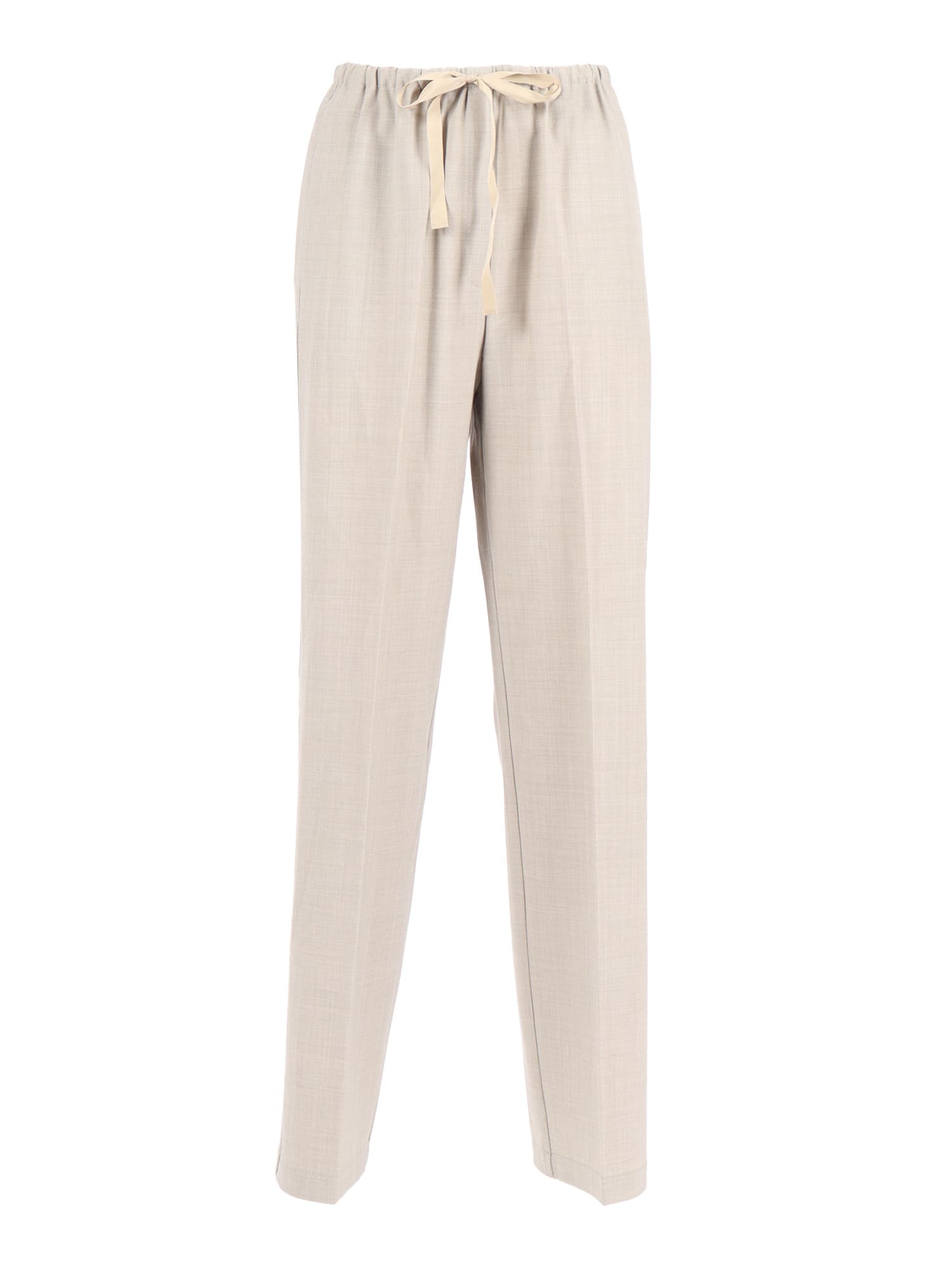 Forte Forte Wool-blend Canvas Drawstring Trousers In Neutral