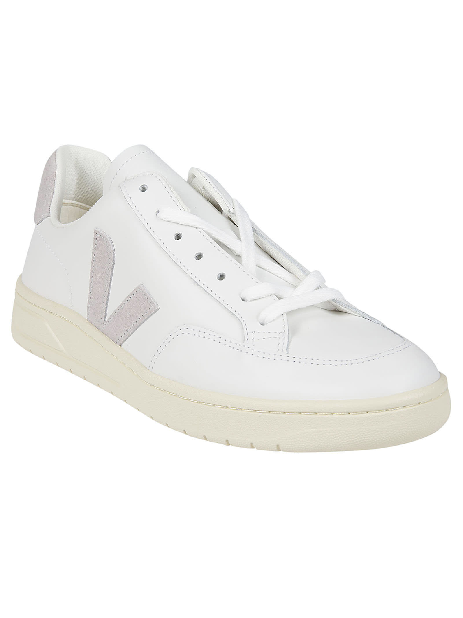 Shop Veja V-12 Sneakers In Extra White/light Grey