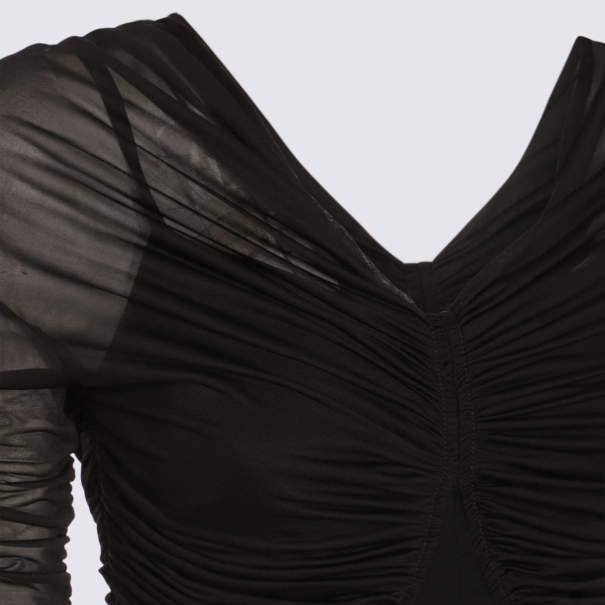 Max Mara Long Locri Dress In Draped Jersey In Black