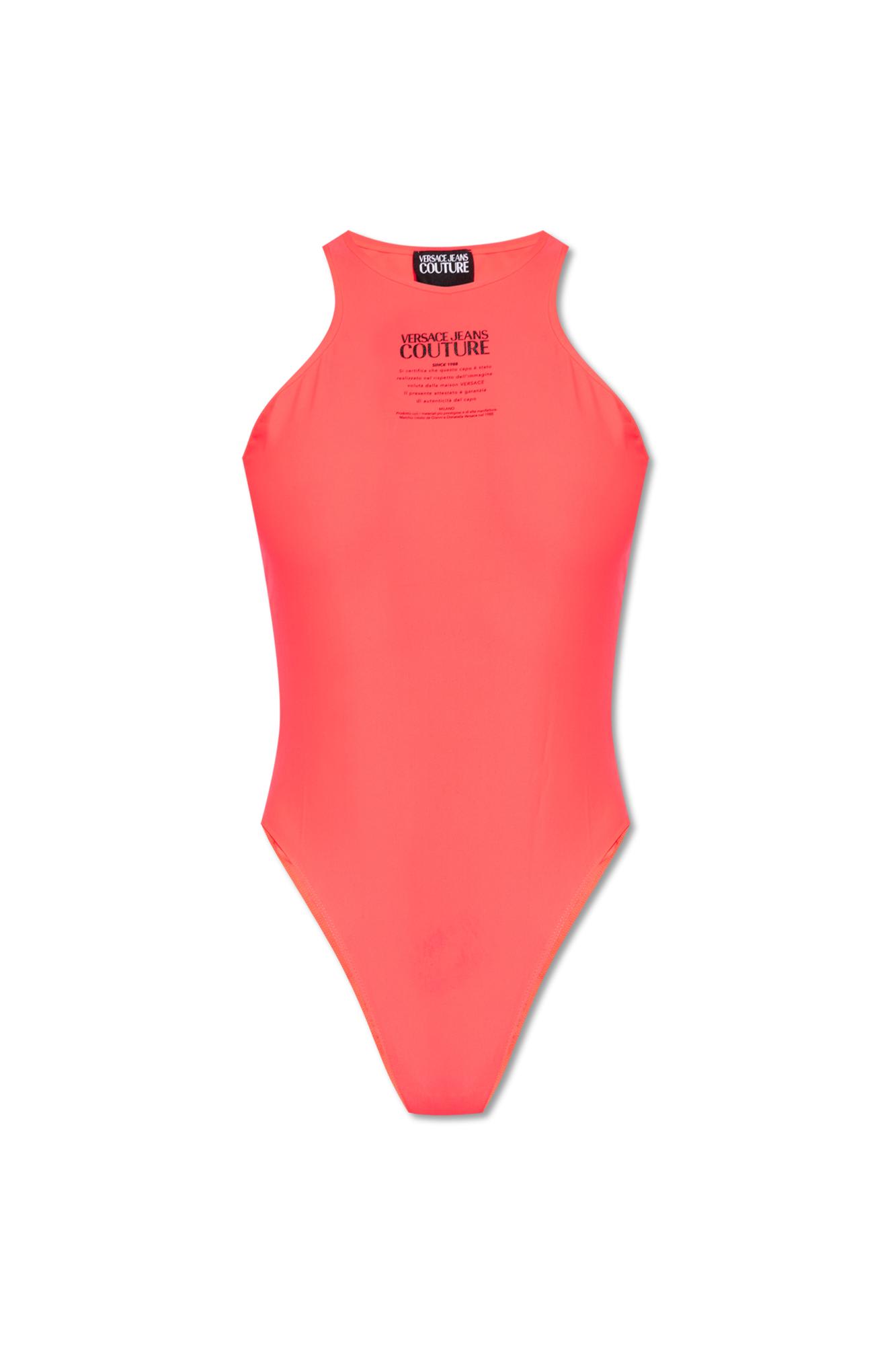 Shop Versace Jeans Couture Sleeveless Bodysuit In Pink
