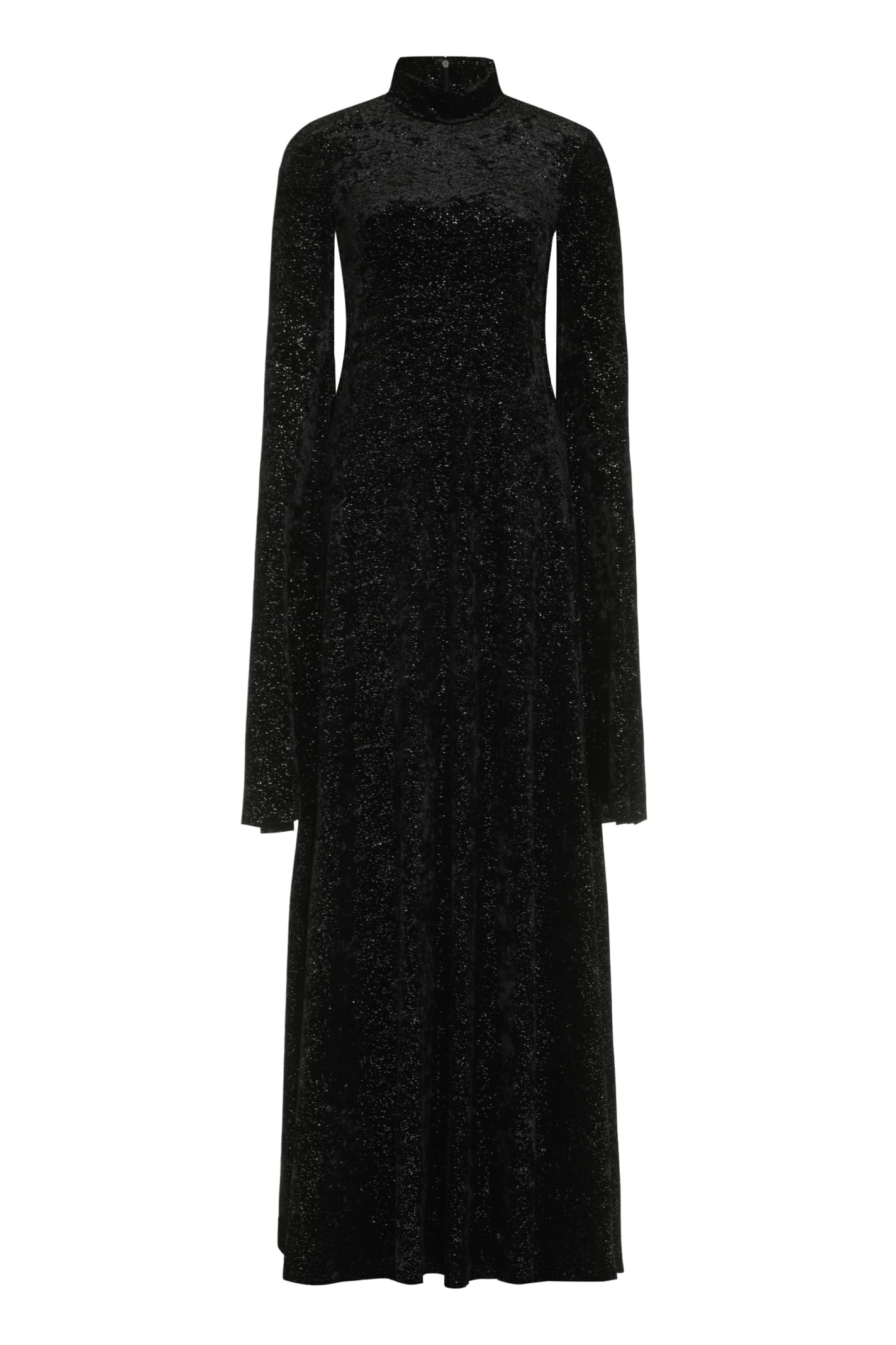Shop Balenciaga Velvet Maxi Dress In Black