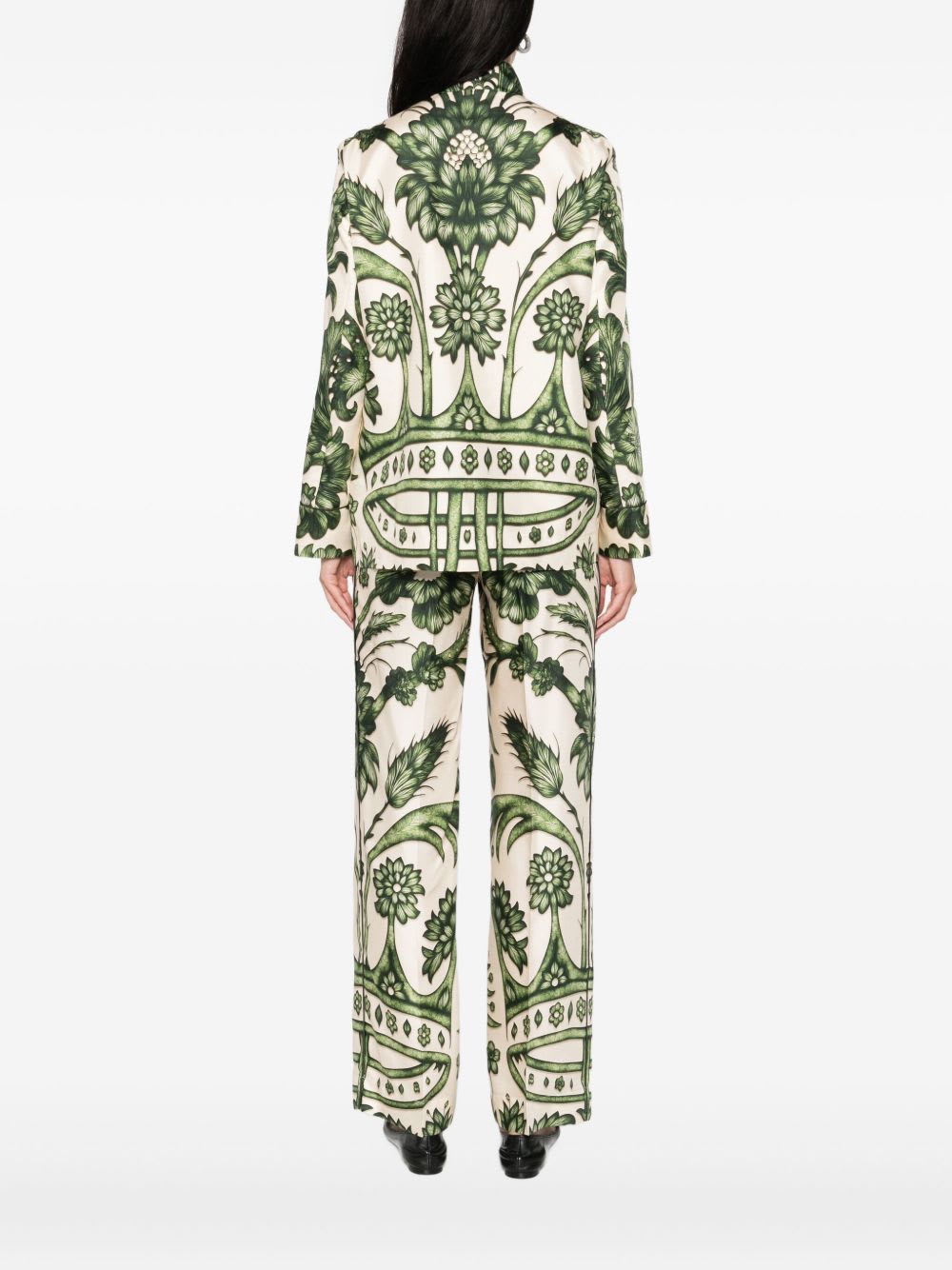 F.r.s For Restless Sleepers Printed Silk Shirt In Green