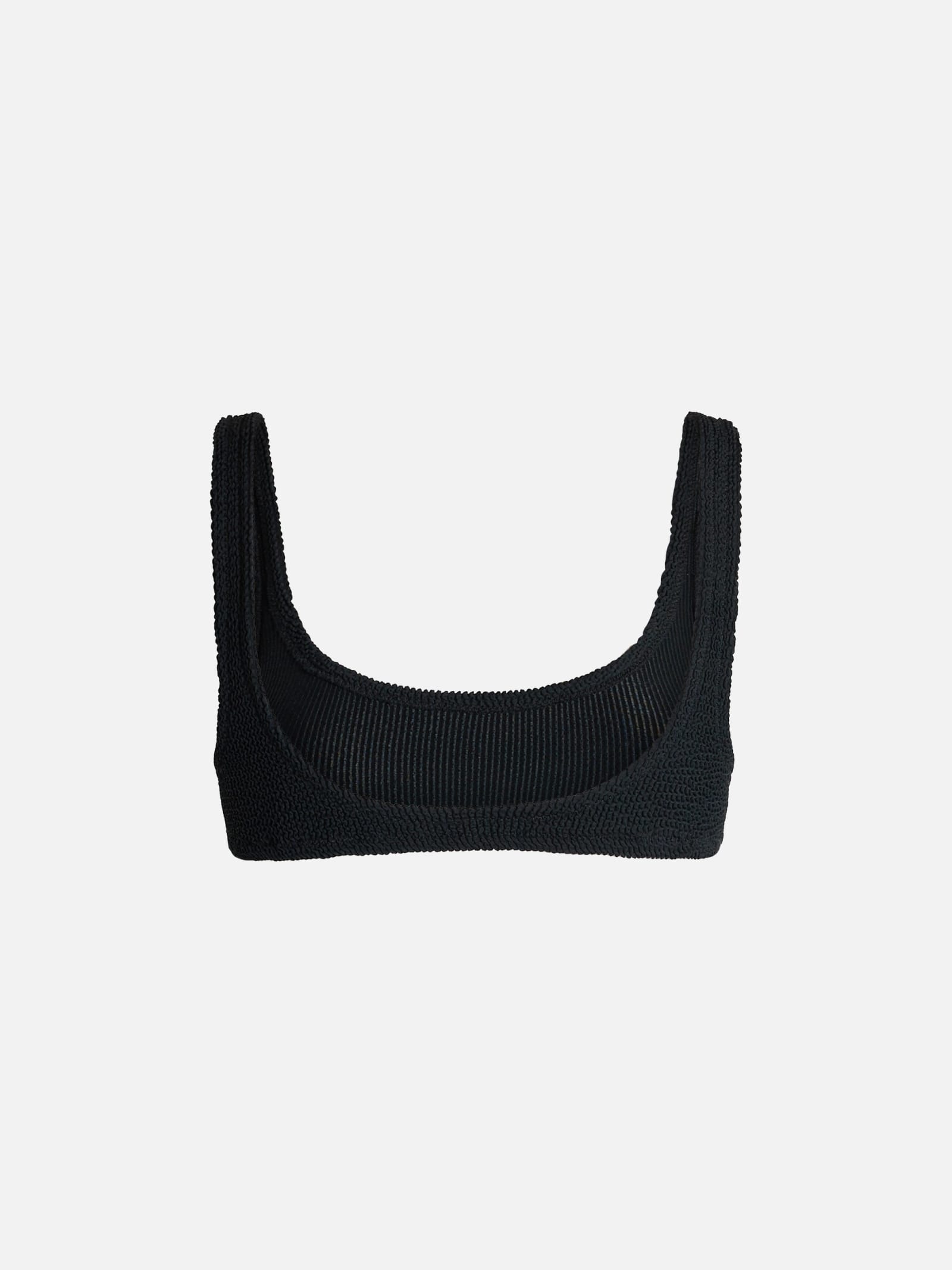 MC2 SAINT BARTH WOMAN BLACK CLASSIC CRINKLE BRALETTE NAIMA