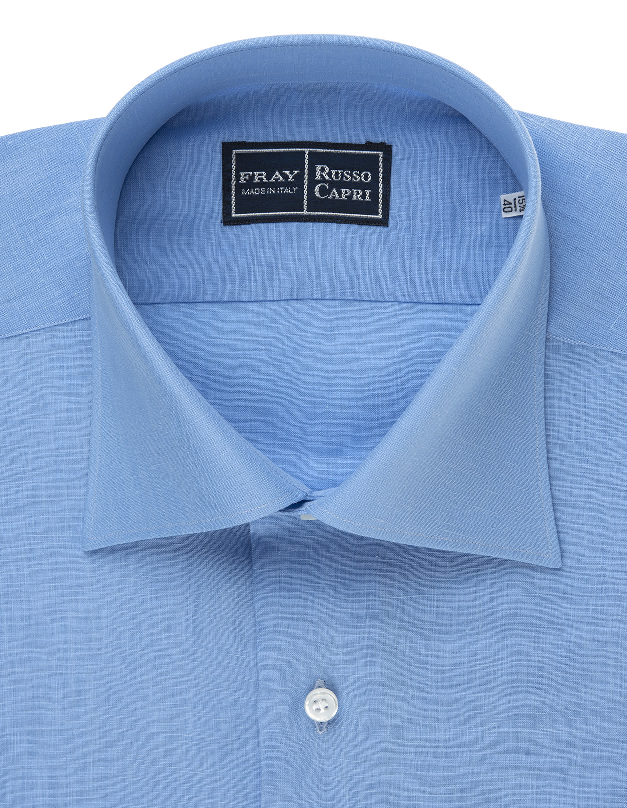 Shop Fray Regular Fit Shirt In Azure Linen In Blu