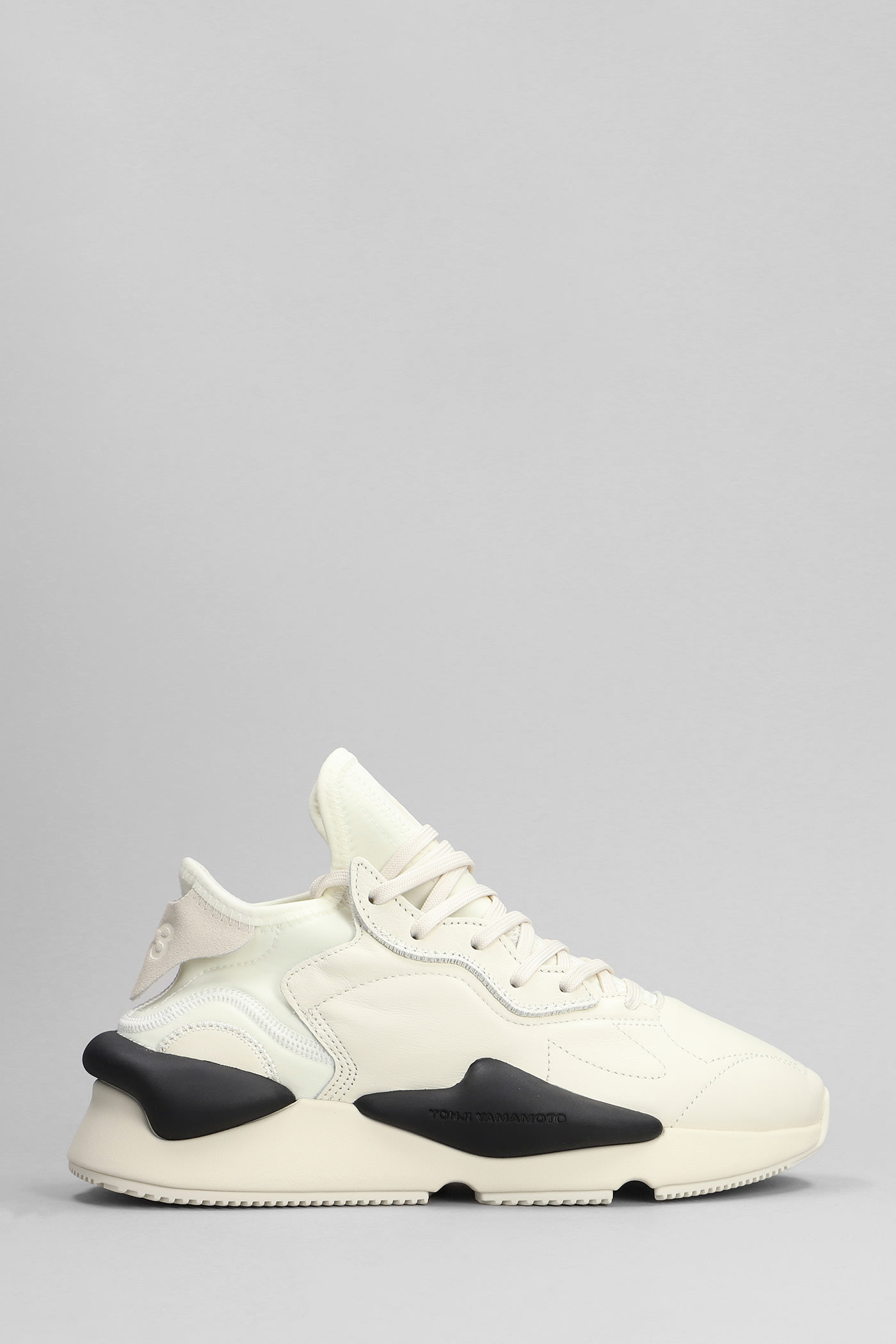 Shop Y-3 Kaiwa Sneakers In Beige Leather In White