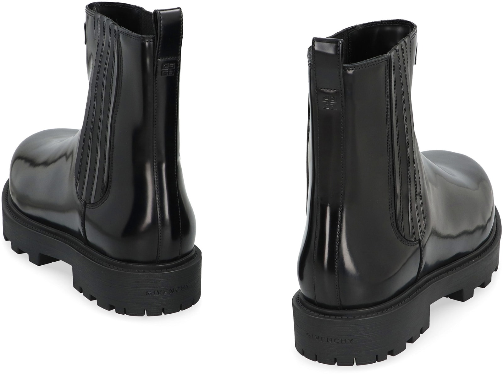 Shop Givenchy Show Leather Chelsea Boots In Black