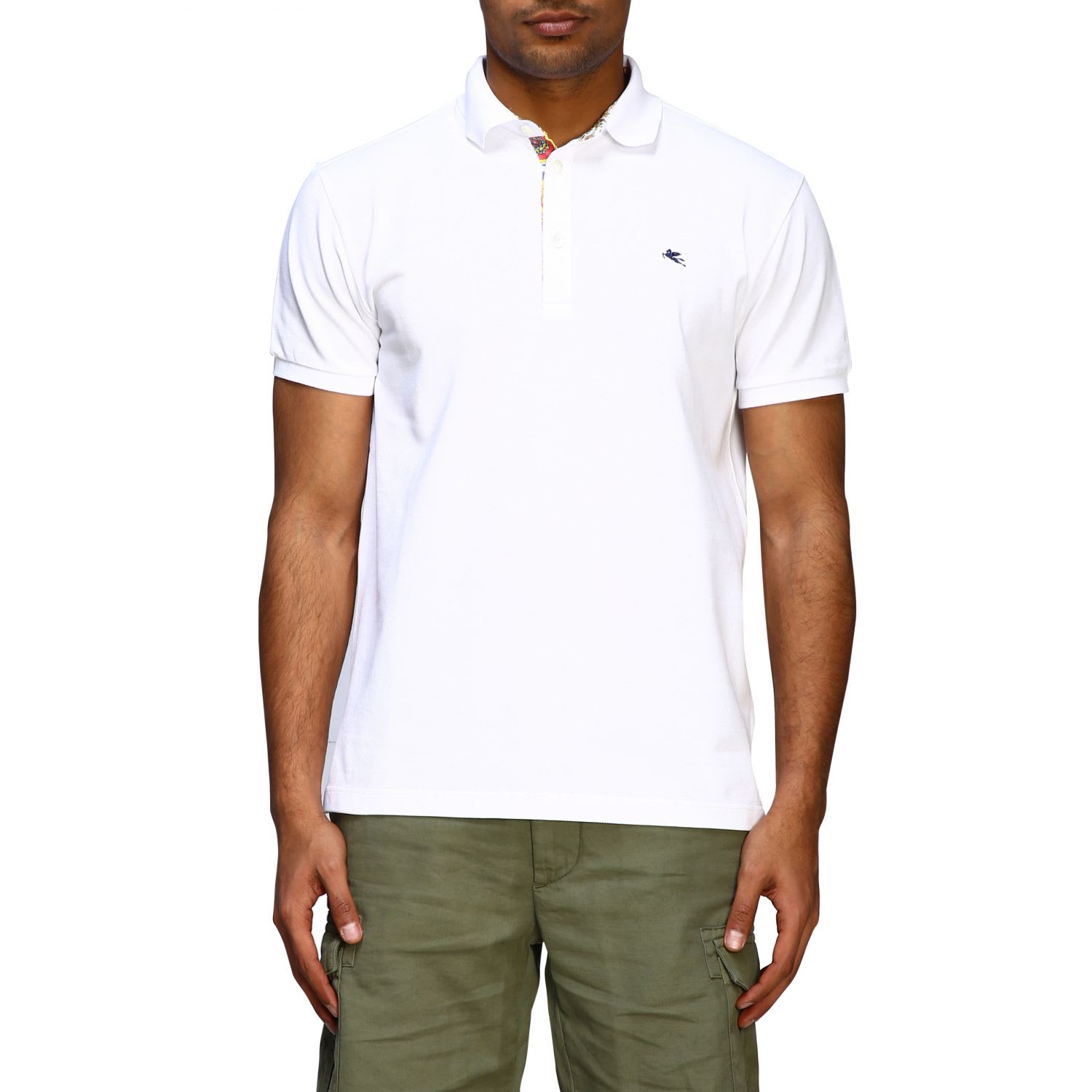 ETRO SHORT-SLEEVED POLO SHIRT WITH EMBROIDERED LOGO,11230605