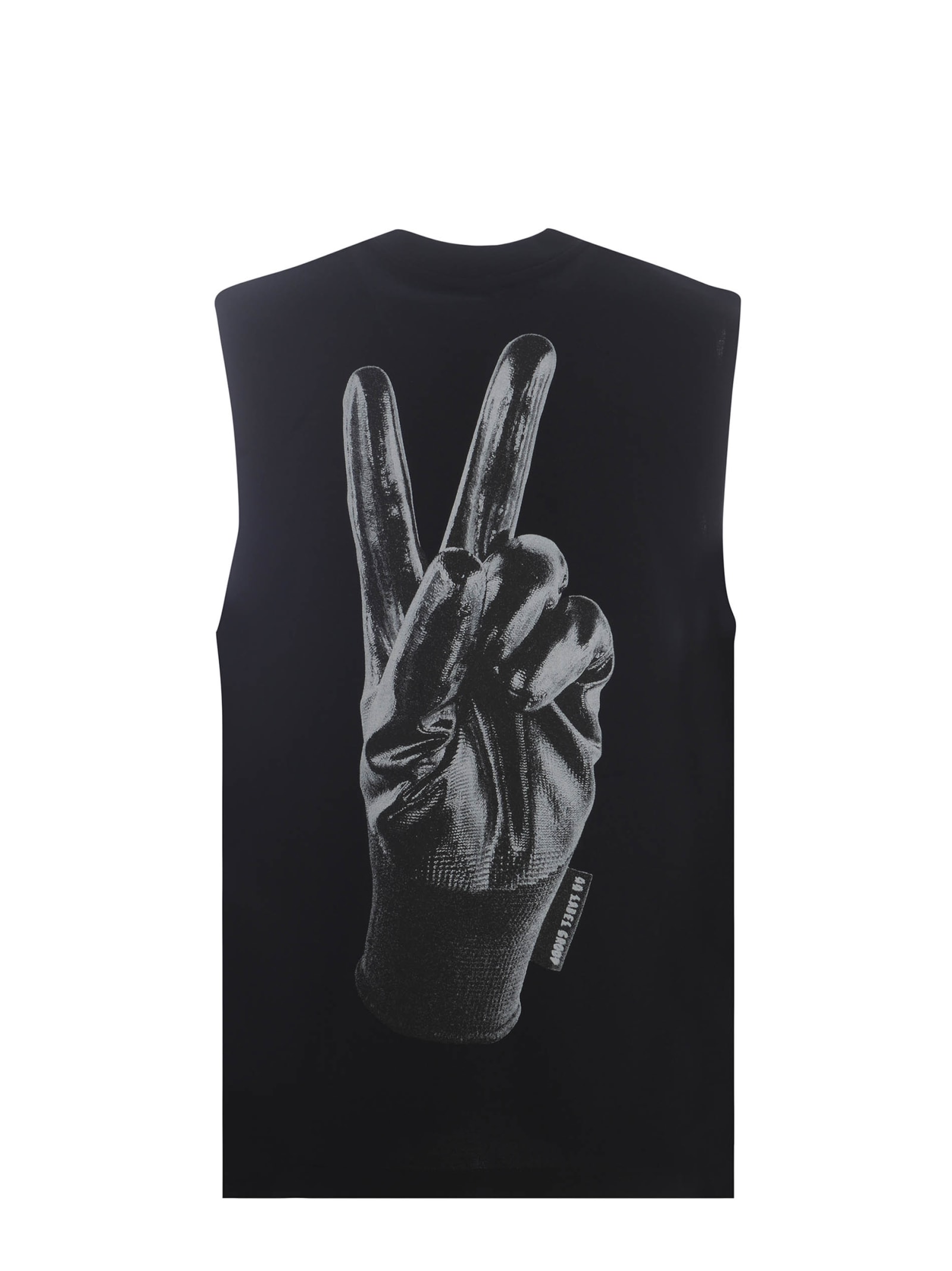Shop 44 Label Group Tank Top 44label Group Peace Made Of Cotton In Nero