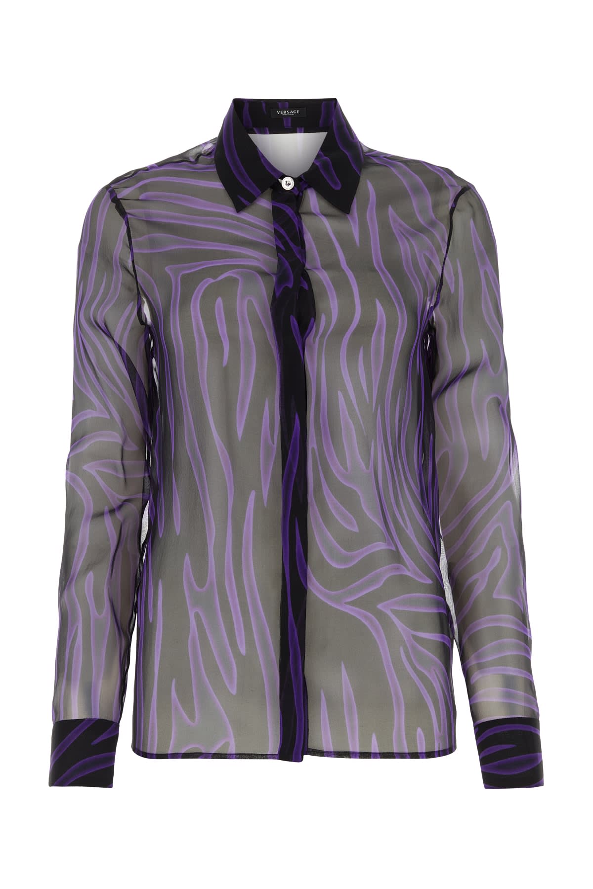 Shop Versace Camicia In Blackorchid