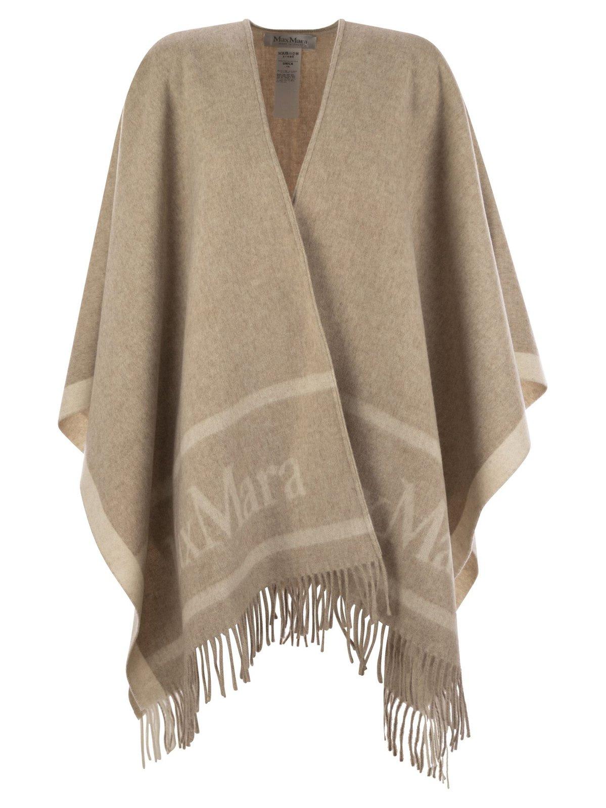 Hilde Logo Detailed Fringed Cape