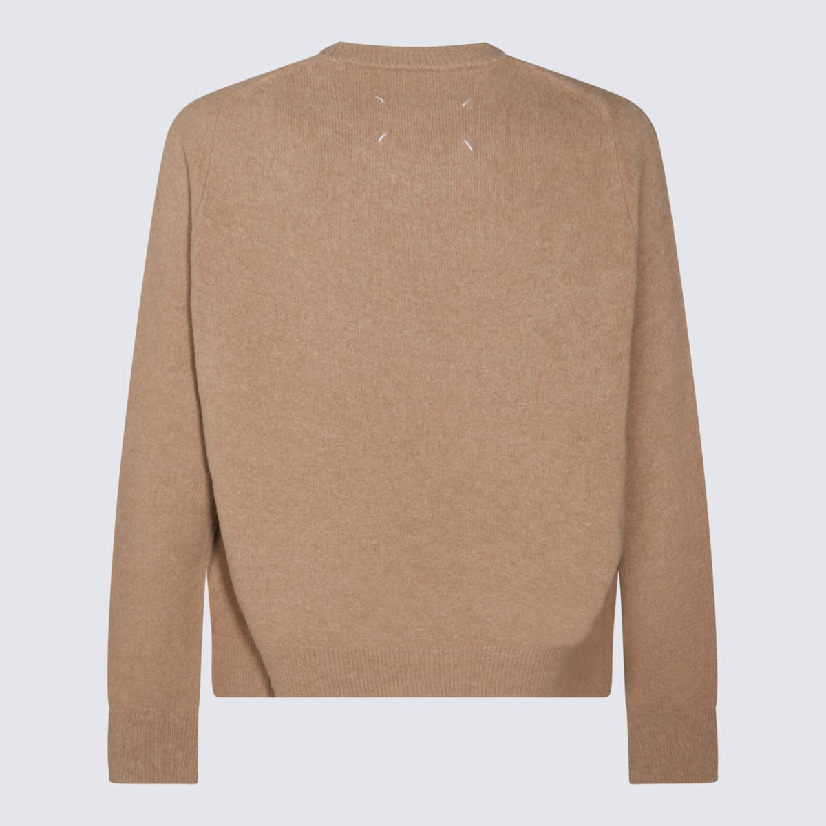 Shop Maison Margiela Beige Wool Knitwear