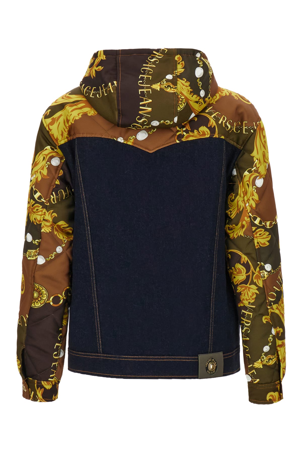 Shop Versace Jeans Couture Denim Padded Jacket In 904