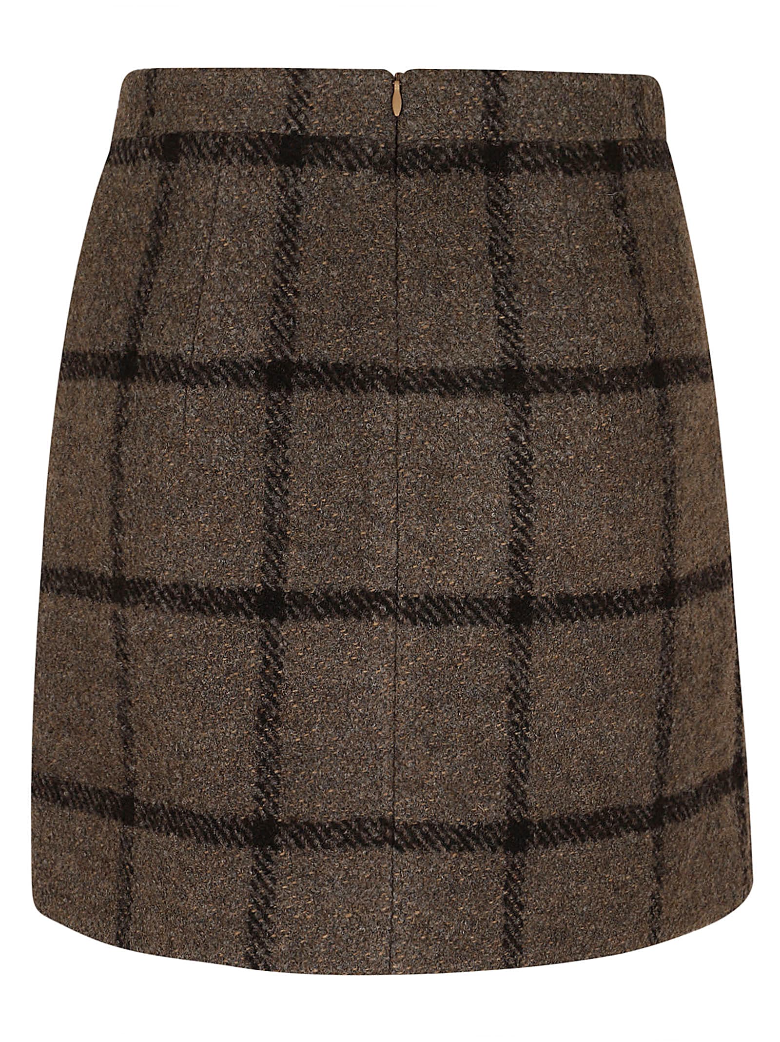 Shop Patou Iconic Mini Skirt In Gray Checkerboard