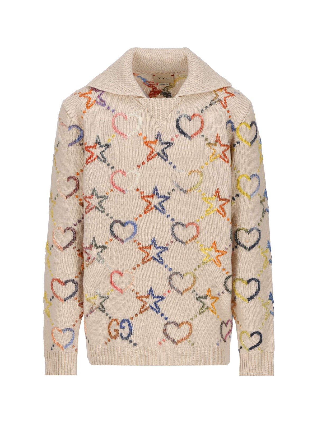 Gucci All-over Patterned Long-sleeved Jumper