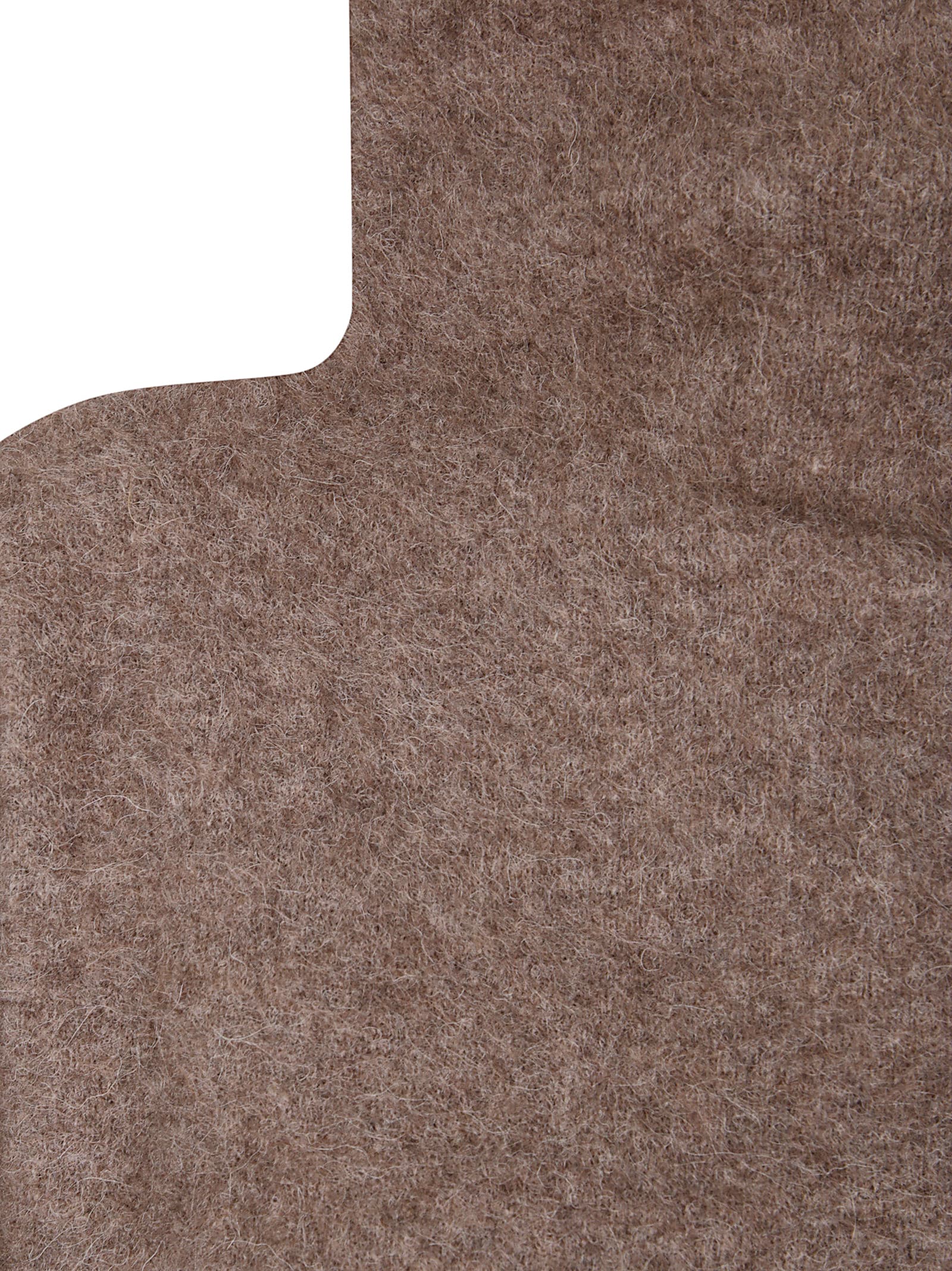 P.a.r.o.s.h Parosh High-neck Raccoon Sweater With Relaxed Fit And Ribbed Trim In Brown