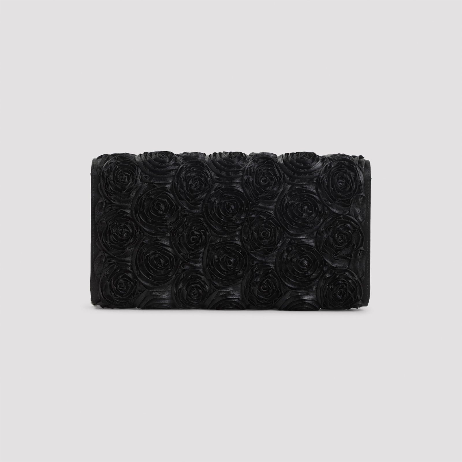 Roger Vivier Envelope Flap Rose Flower Buckle In Black