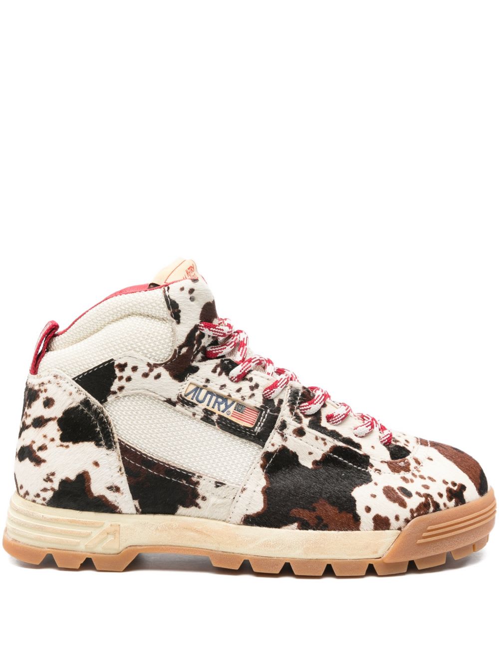 Autry Brown Logo Printed Sneakers In Multi