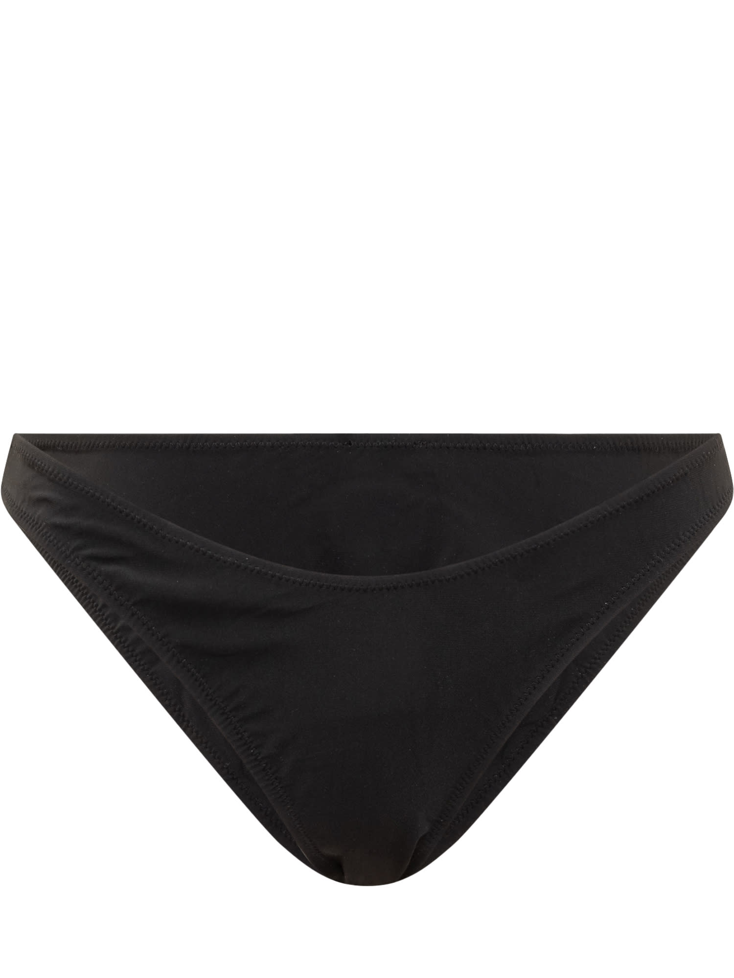Ganni Recycled Matte Lowrise Wave Bikini Briefs In Black