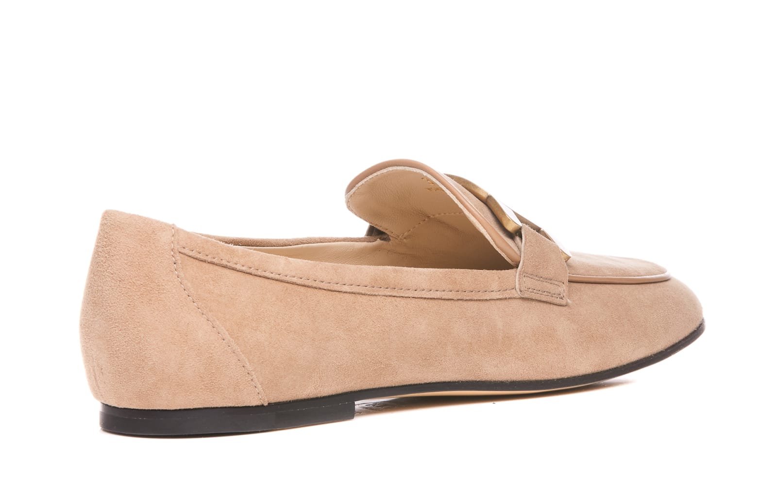 Shop Tod's Suede Kate Loafers In Beige