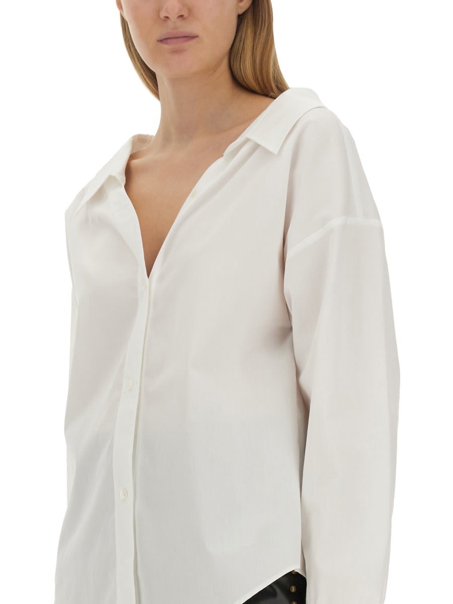Shop M05ch1n0 Jeans V-neck Shirt In White