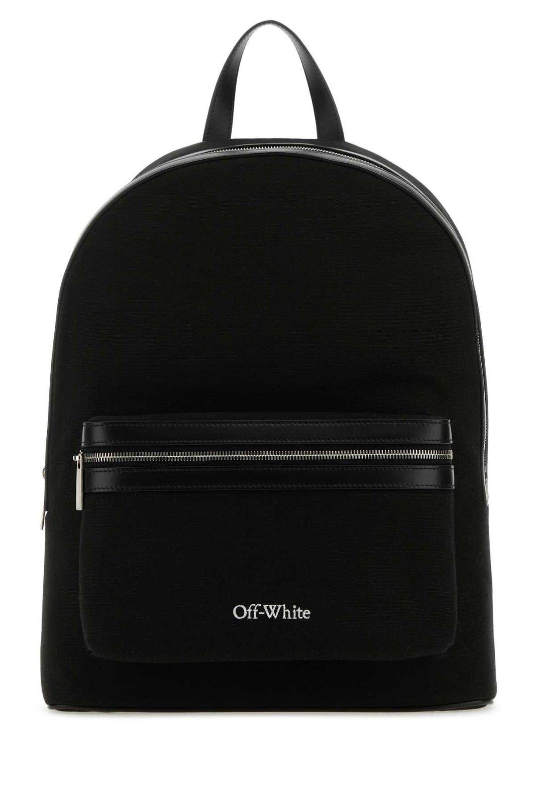 Off-White Logo Embroidered Zipped Backpack