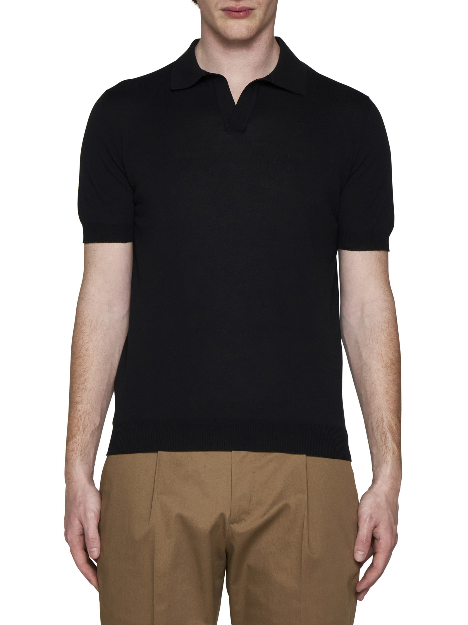 Shop Tagliatore Polo Shirt In Black