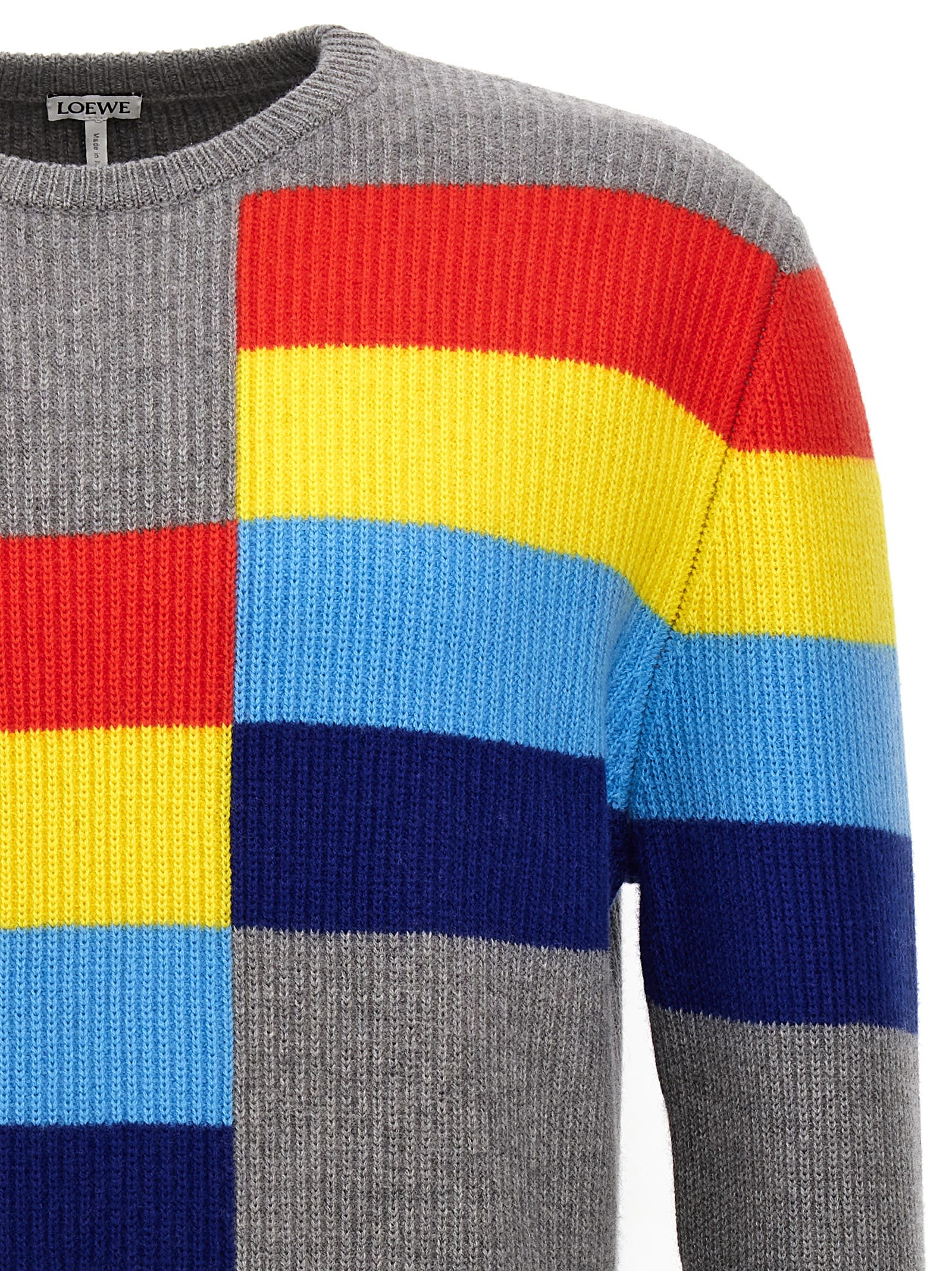Shop Loewe Colorblock Sweater In Multicolor
