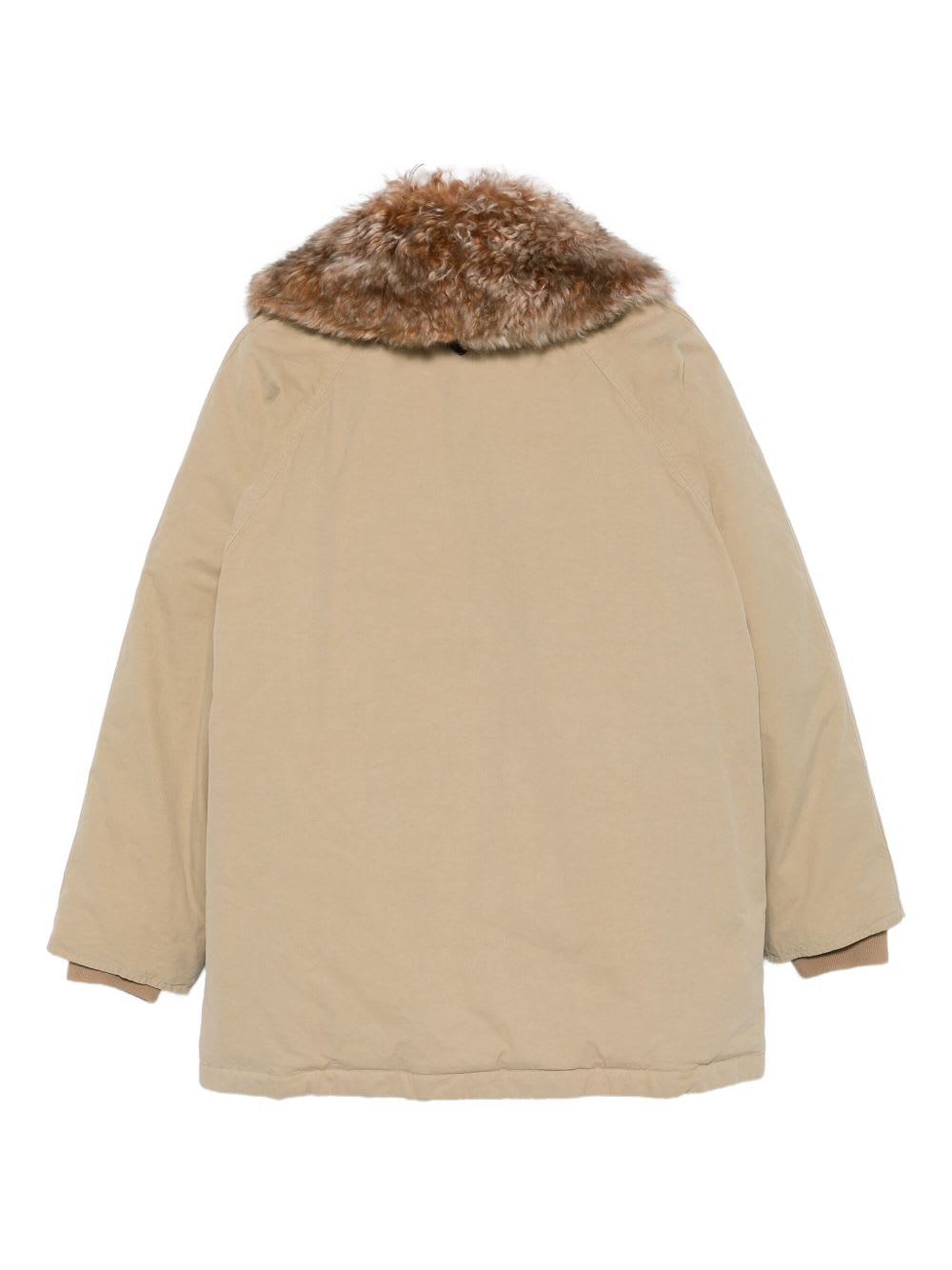 Prada Beige Faux Fur Jacket In Brown