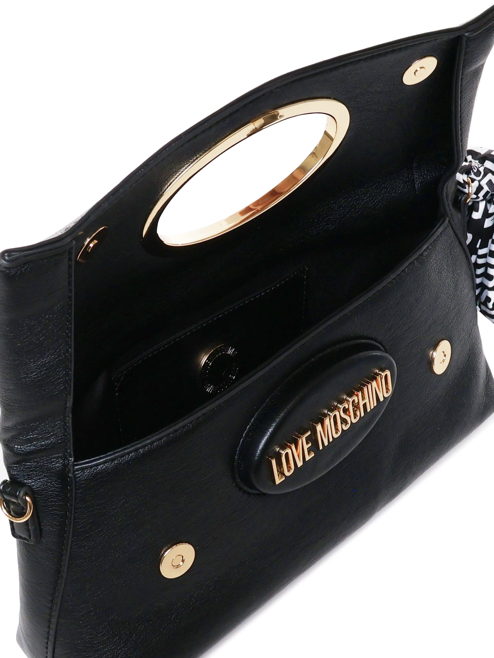 Shop Love Moschino Rectangular Shoulder Bag In Black