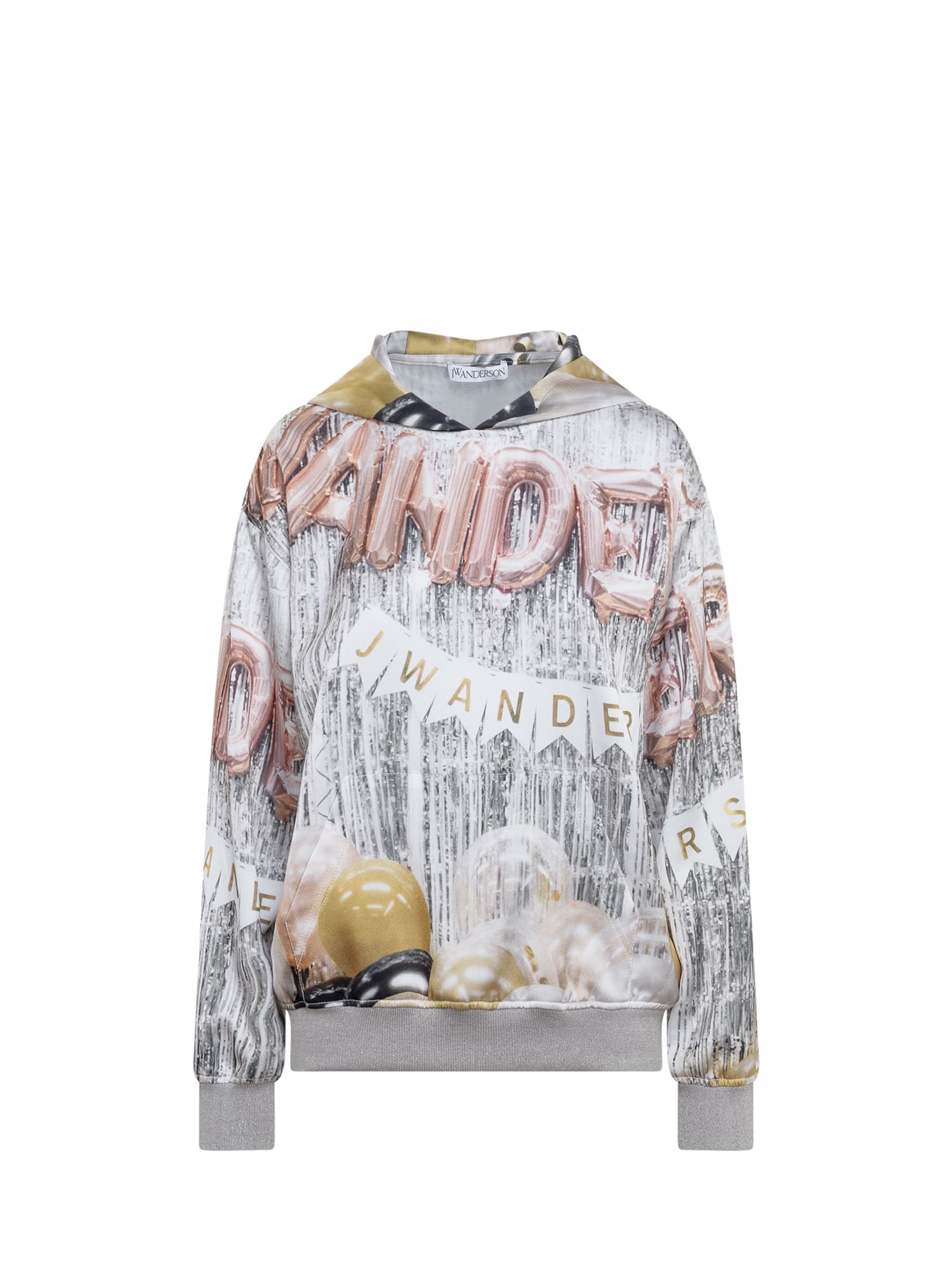 Shop Jw Anderson Hoodie With Print In Gold