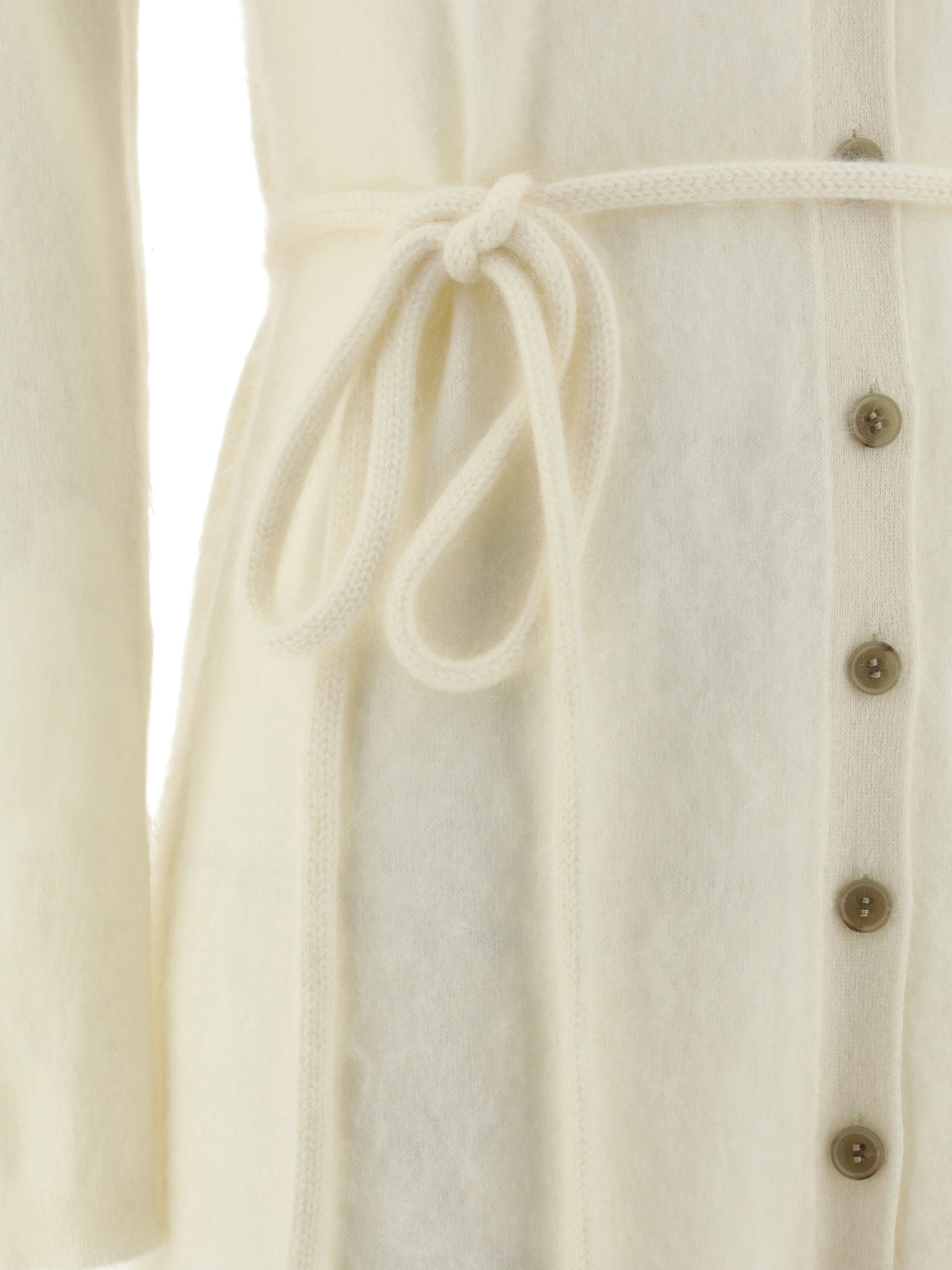 Shop Lisa Yang Carlie Long Cardigan In Cream Brushed