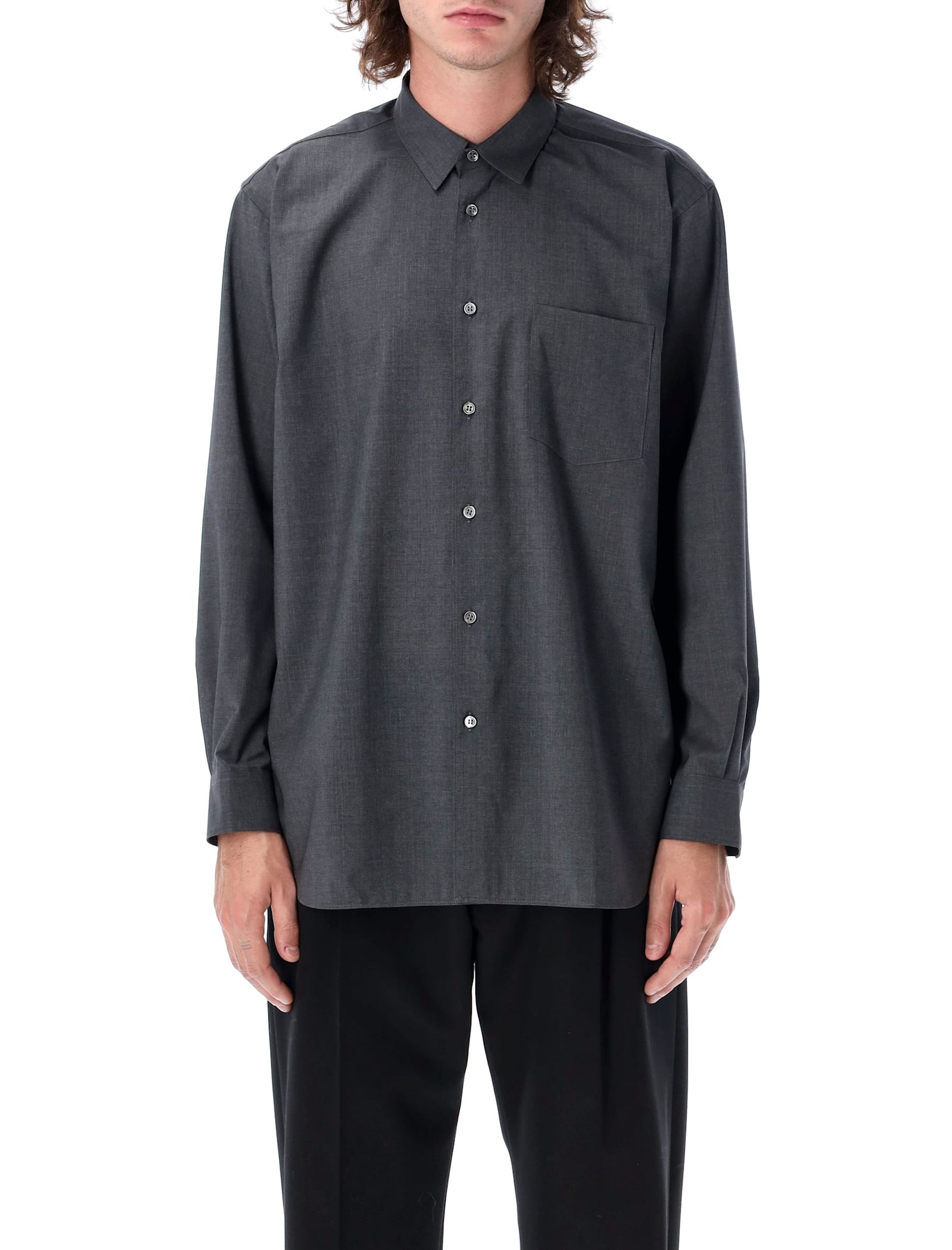 Shop Comme Des Garçons Shirt Wool Shirt In Light Grey