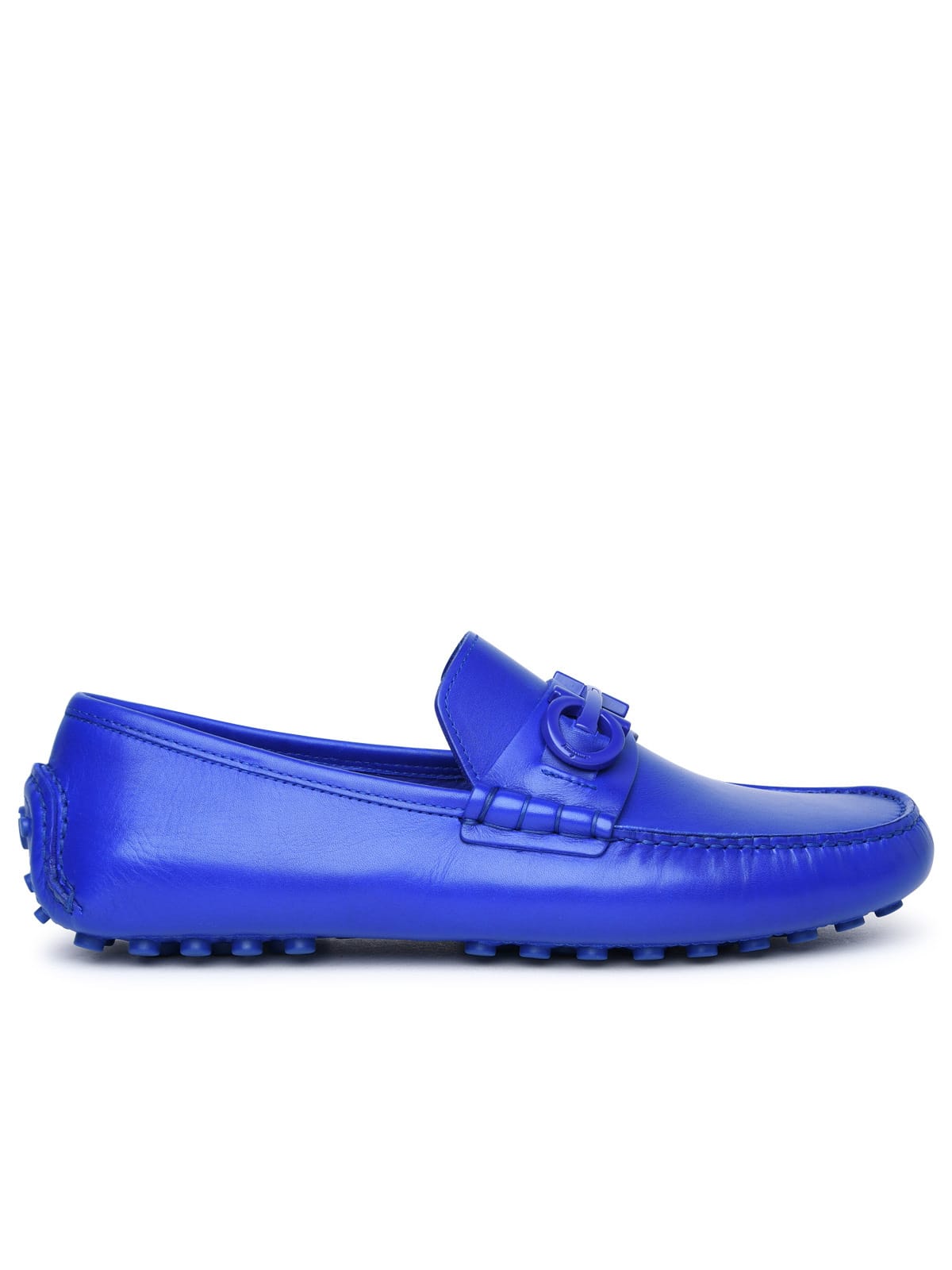 grazioso Blue Leather Loafers