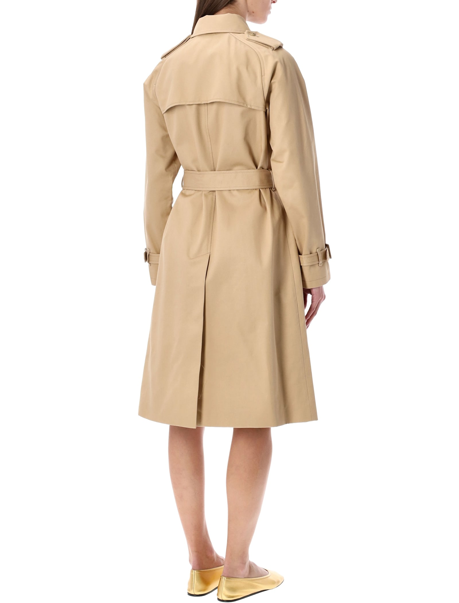 Apc A.p.c. Greta Trench Coat In Beige Waterproof Gabardine In Sand