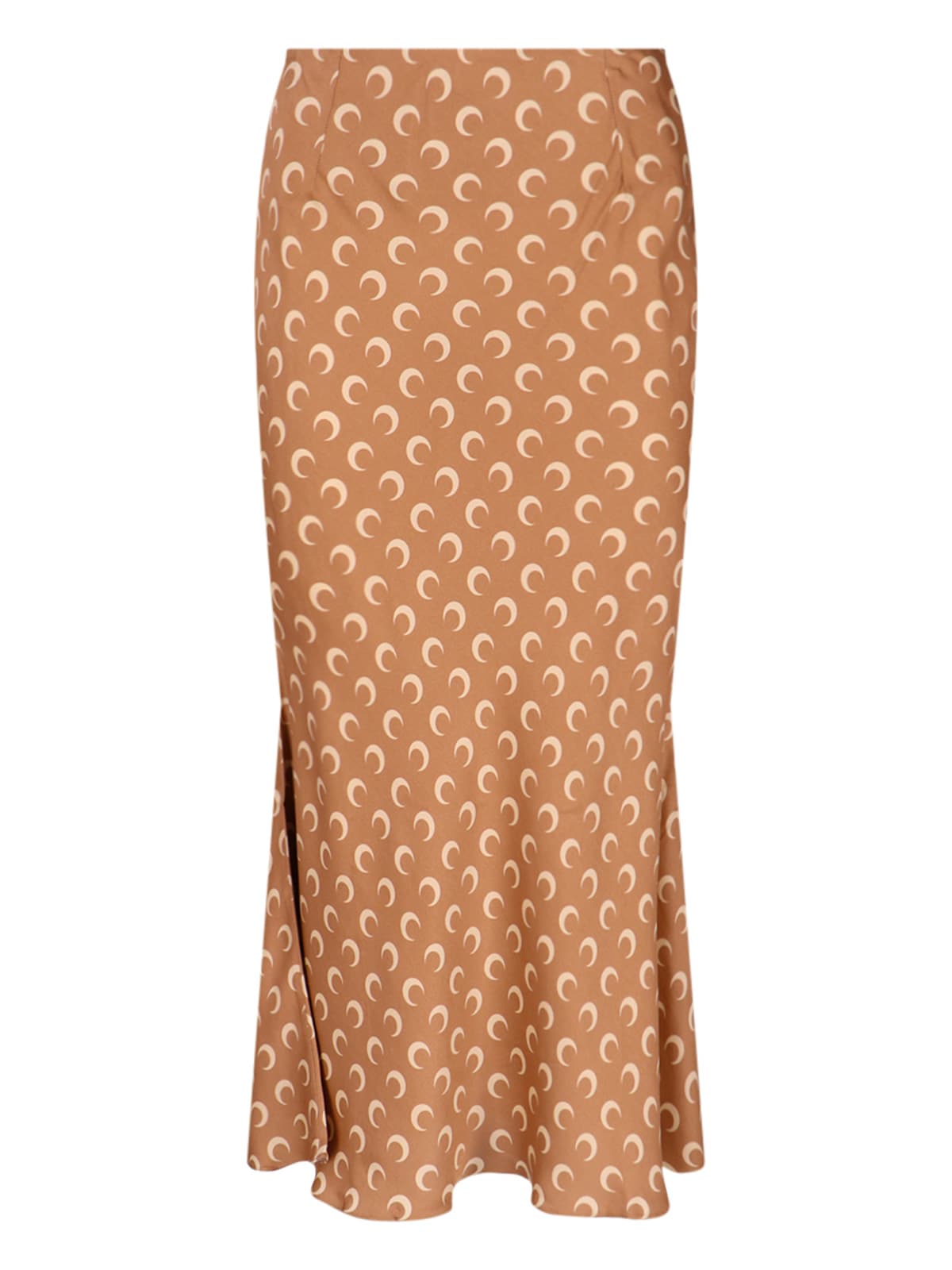 Shop Marine Serre Flou Moon Midi Skirt In Brown