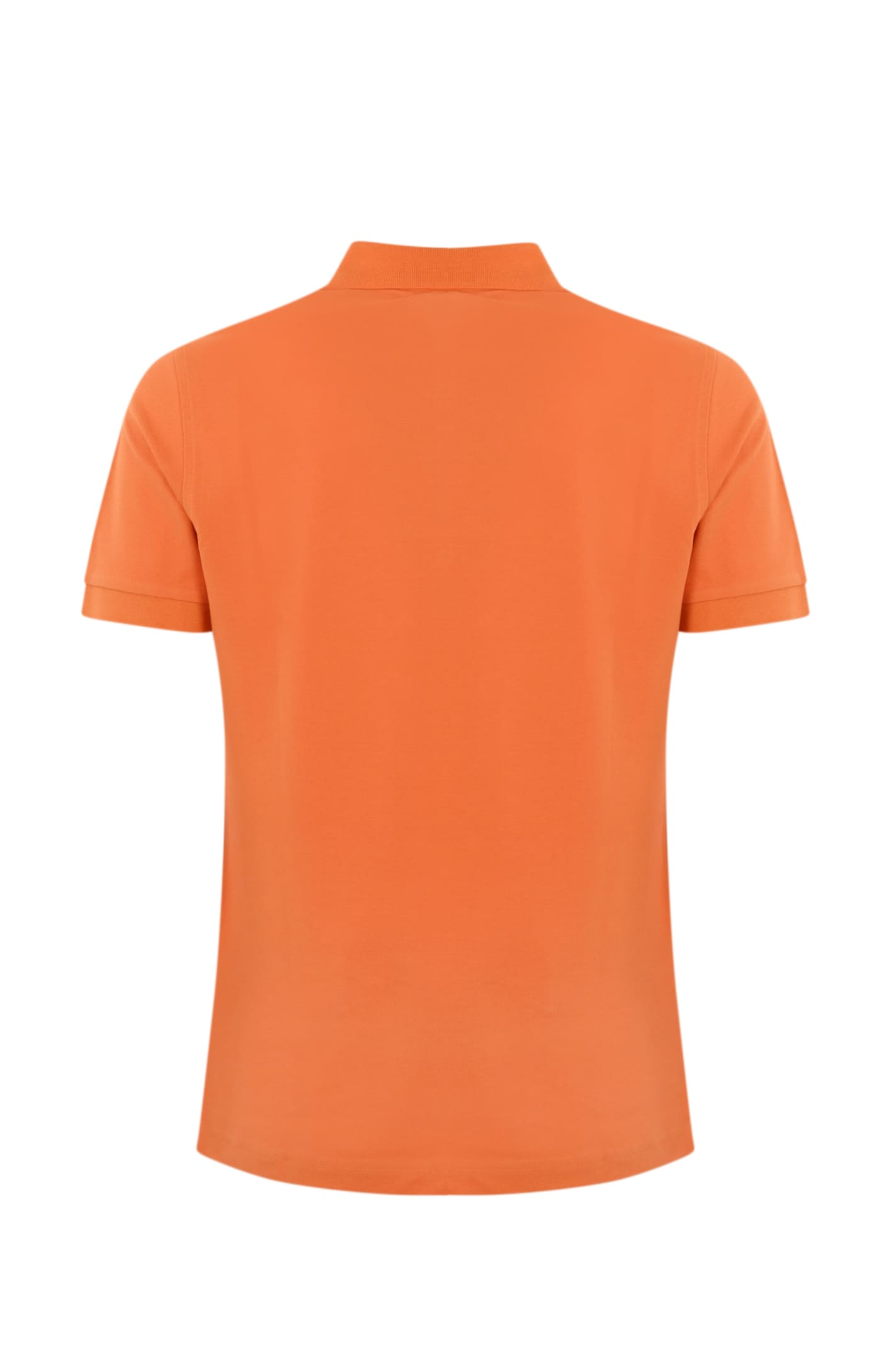 Shop Fay Stretch Cotton Polo Shirt In Salmone