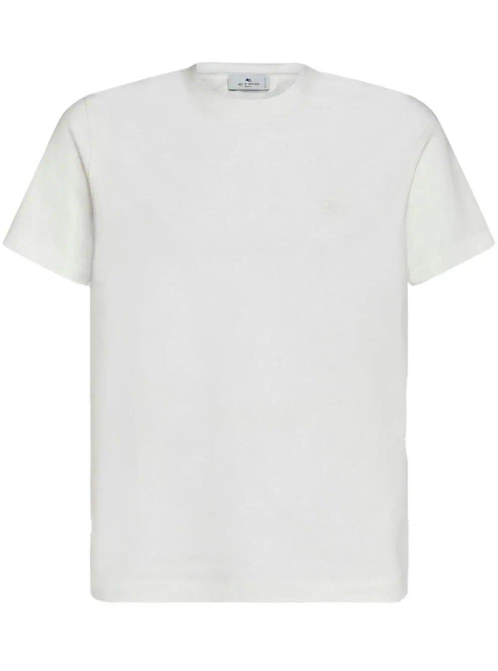Shop Etro Pegaso Detailed Crewneck T-shirt In White