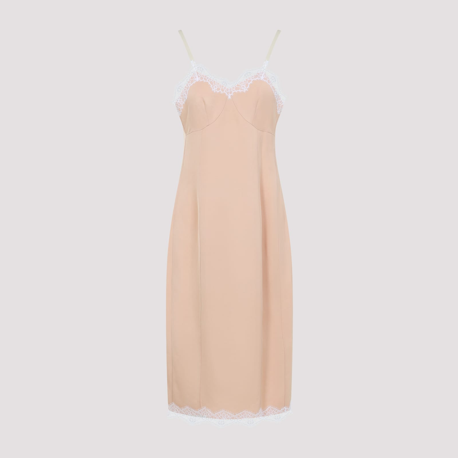 Shop Carven Lingerie Viscose Midi Dress In Powder