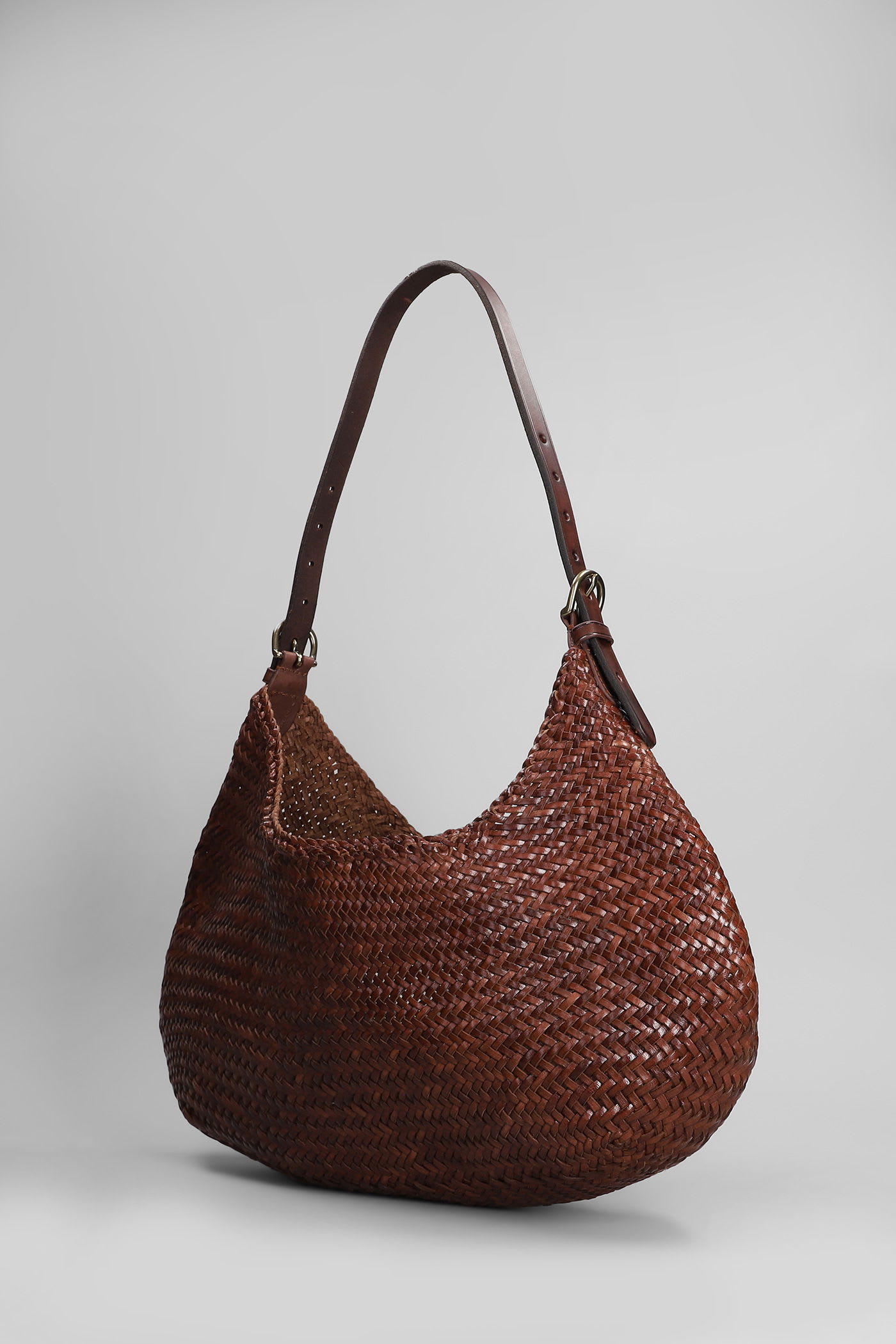 Dragon Diffusion Luna Mezza Tote In Brown Leather In Brown