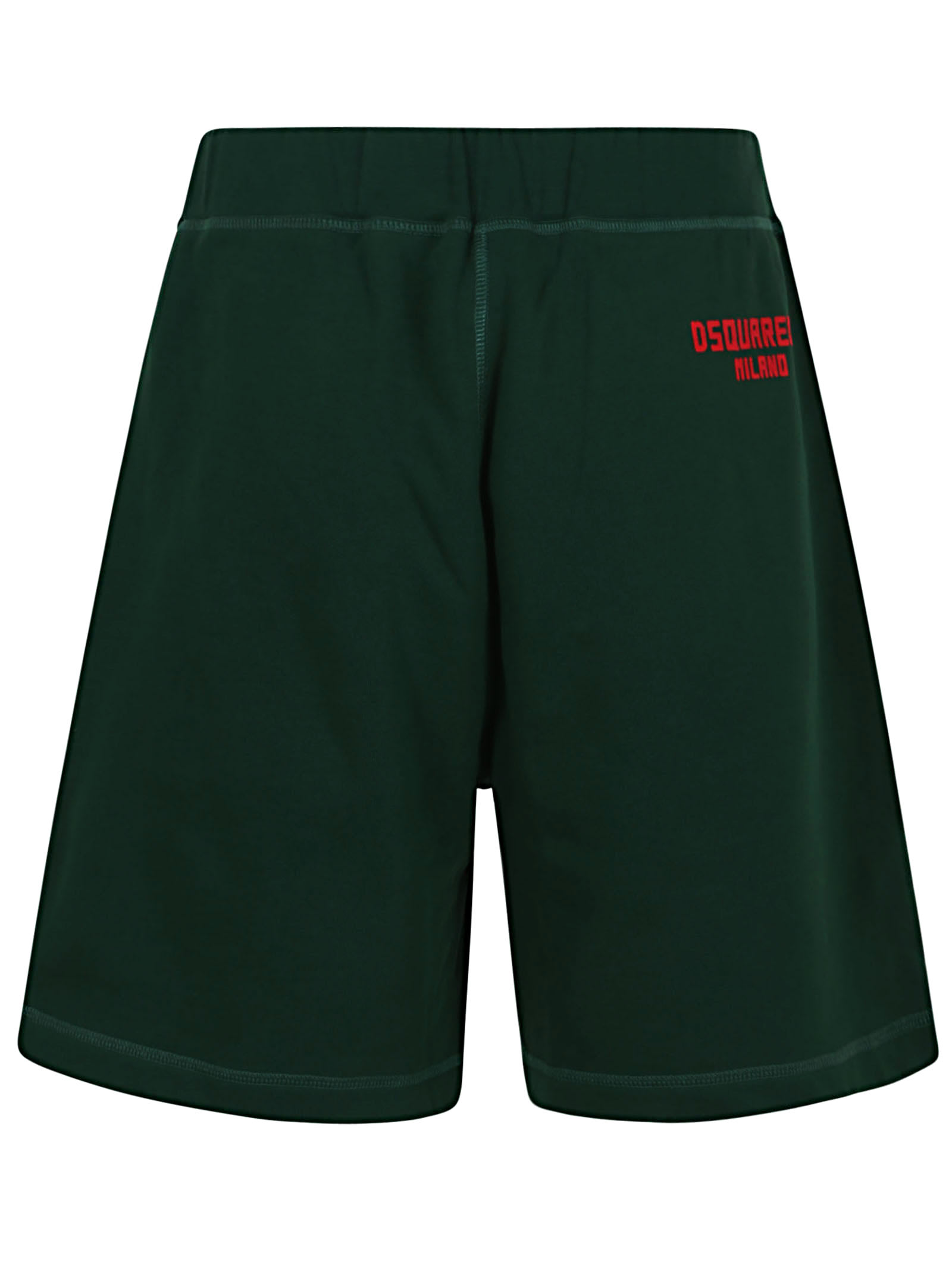 Dsquared2 Relax Dean Fit Short Shorts In Green Red Print